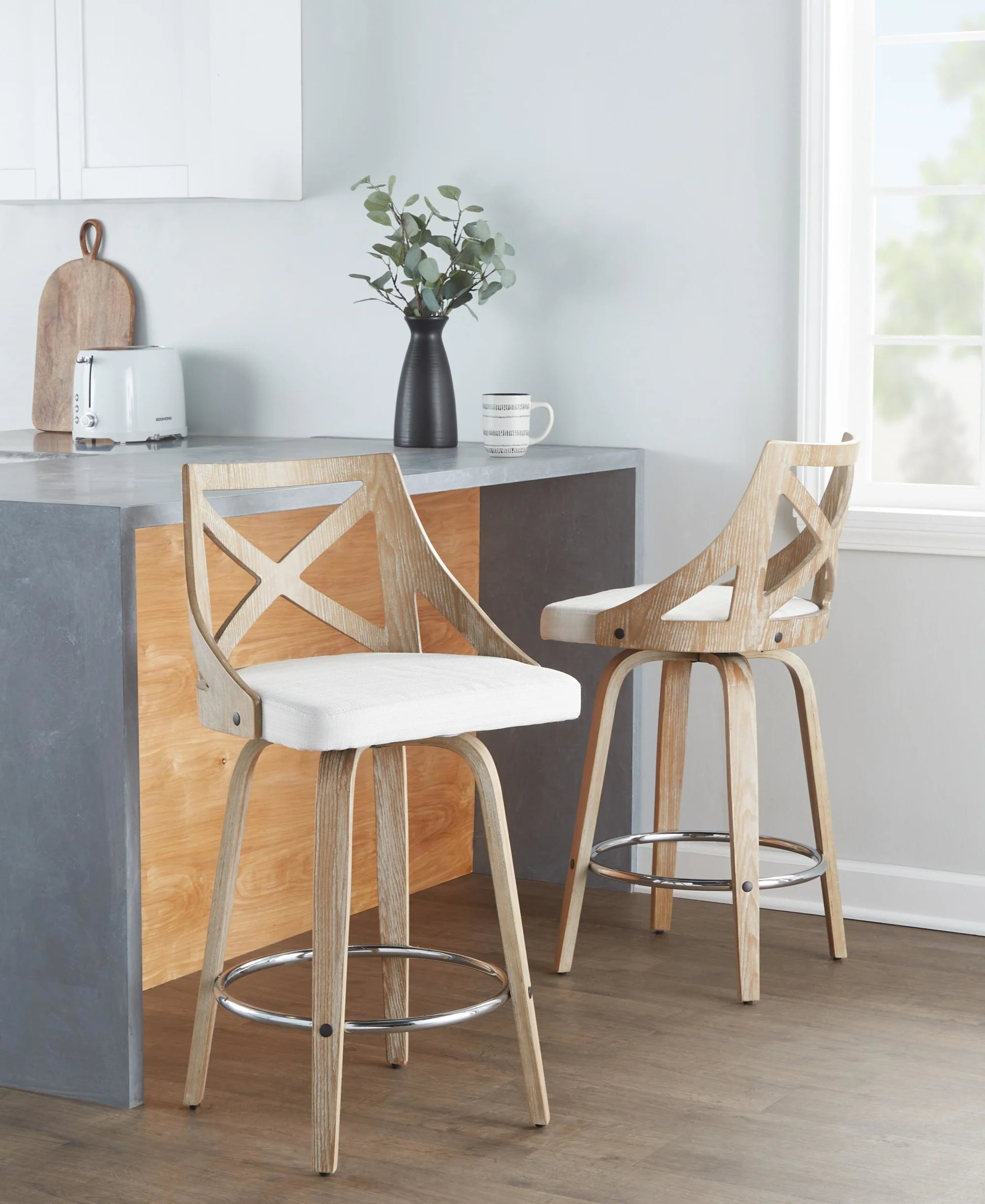 Charlotte 26" Fixed-Height Counter Stool - Set of 2 Blue By LumiSource - Image 15