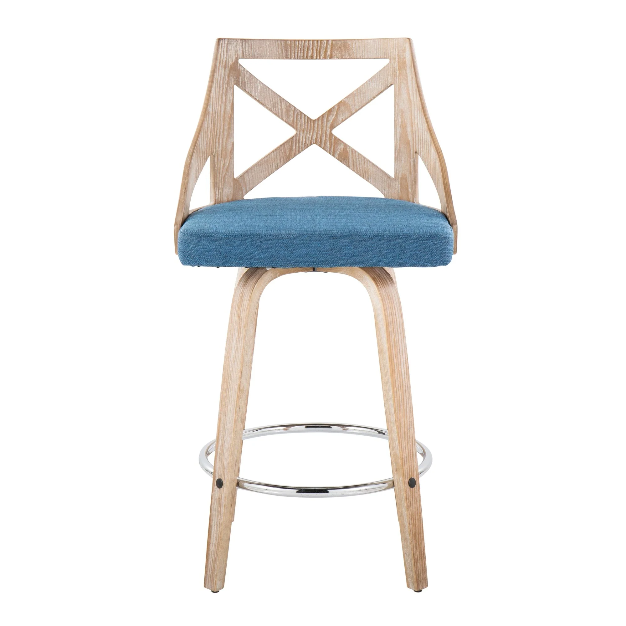 Charlotte 26" Fixed-Height Counter Stool - Set of 2 Blue By LumiSource - Image 3