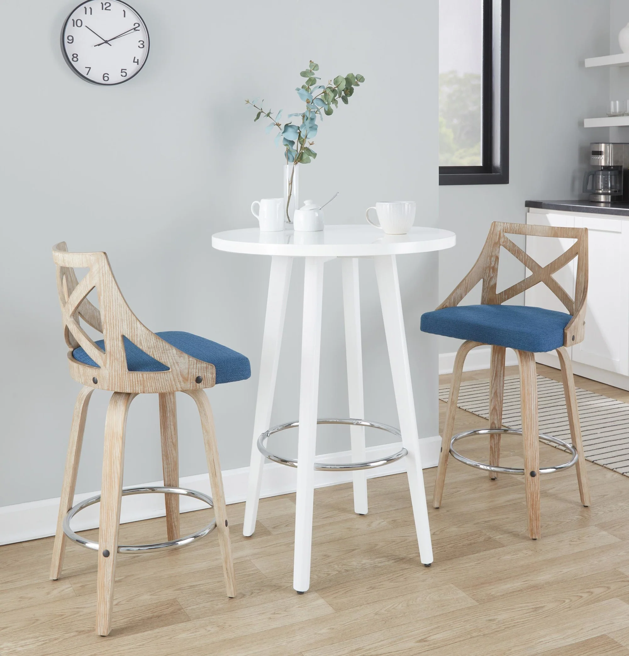 Charlotte 26" Fixed-Height Counter Stool - Set of 2 Blue By LumiSource - Image 6