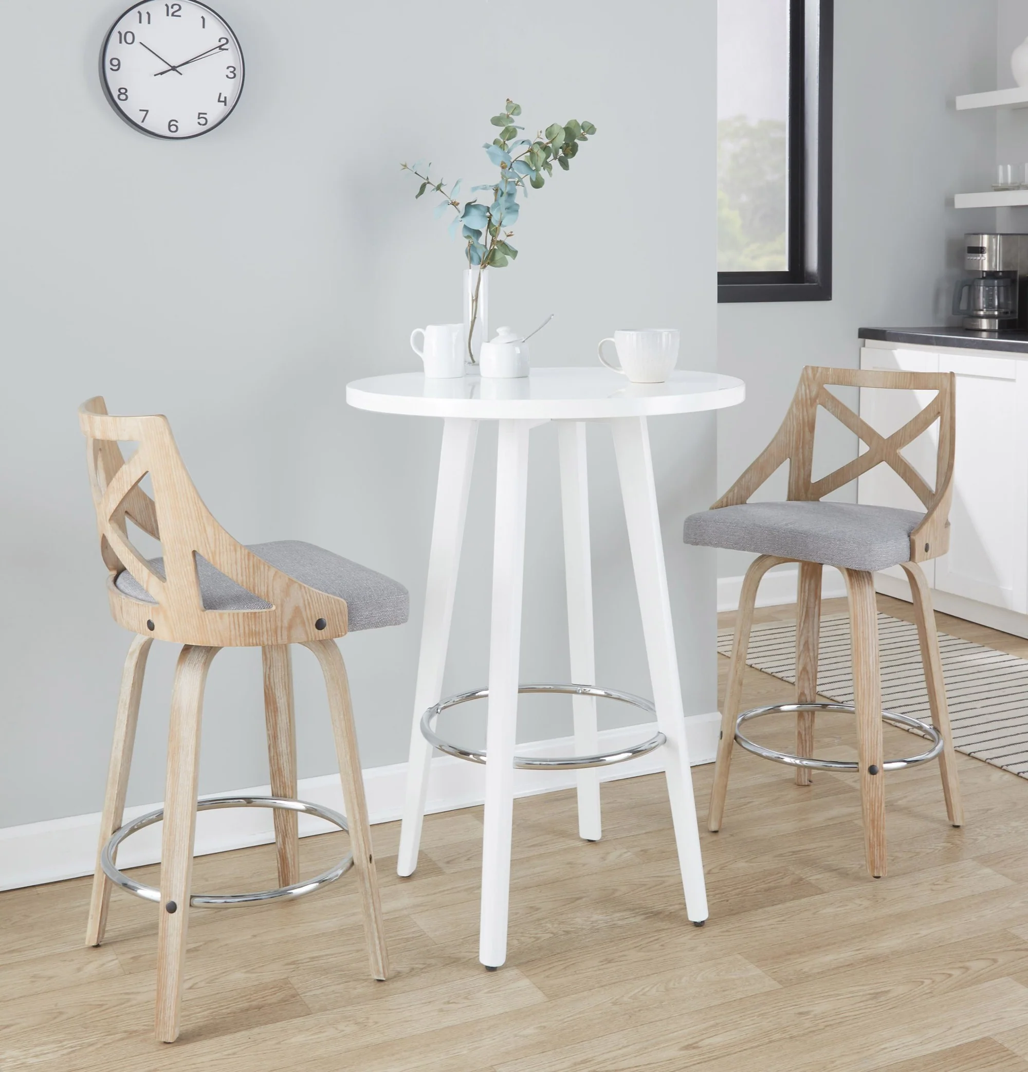 Charlotte 26" Fixed-Height Counter Stool - Set of 2 By LumiSource - B26-CHARLOTFB-GRTZR2 WWWWLGY2 - Image 2