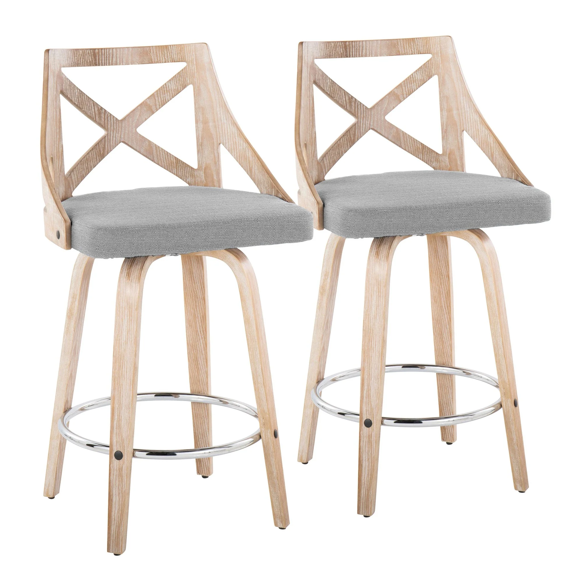 Charlotte 26" Fixed-Height Counter Stool - Set of 2 By LumiSource - B26-CHARLOTFB-GRTZR2 WWWWLGY2 - Image 3