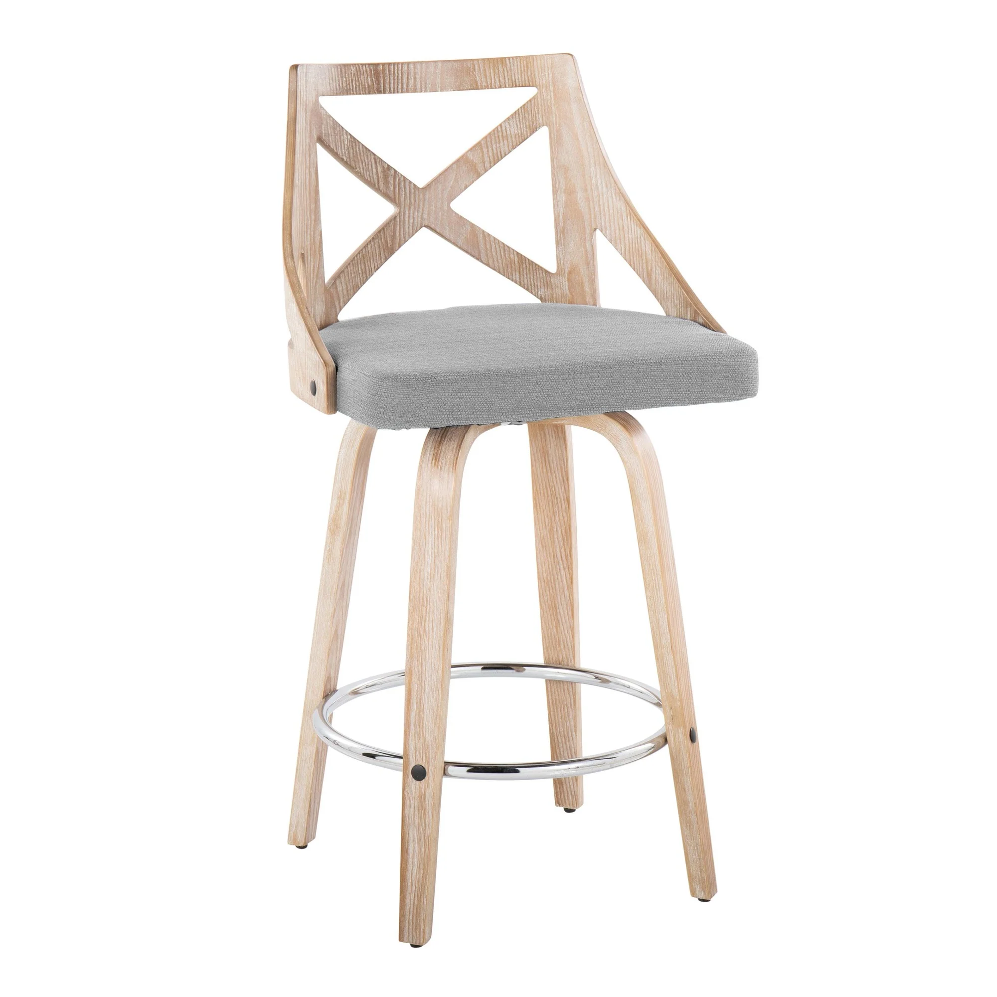 Charlotte 26" Fixed-Height Counter Stool - Set of 2 By LumiSource - B26-CHARLOTFB-GRTZR2 WWWWLGY2 - Image 4