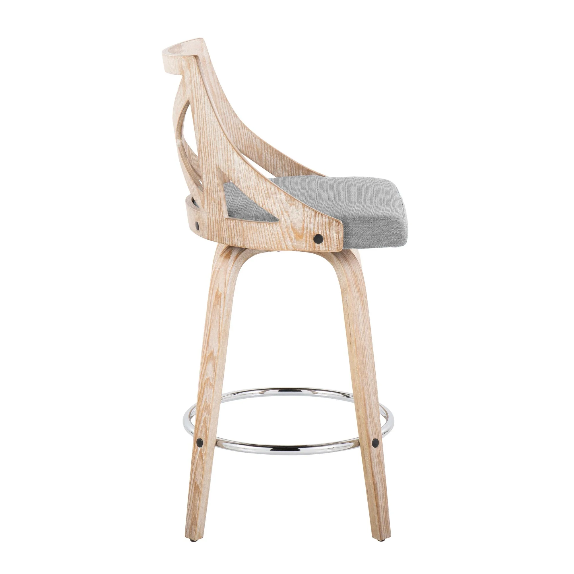 Charlotte 26" Fixed-Height Counter Stool - Set of 2 By LumiSource - B26-CHARLOTFB-GRTZR2 WWWWLGY2 - Image 5
