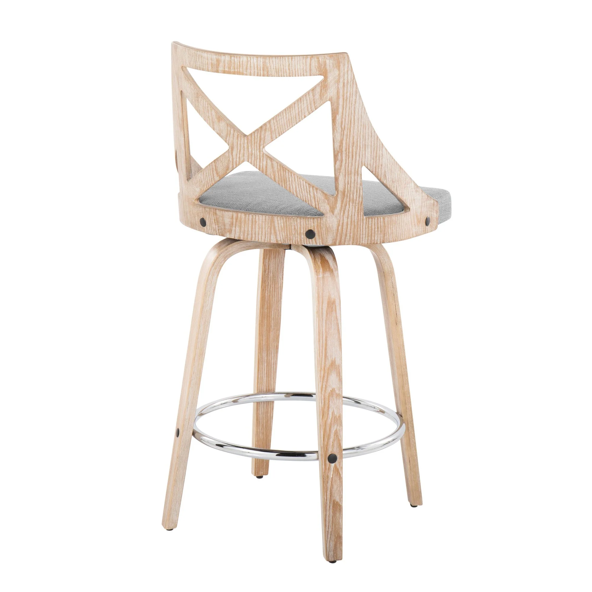 Charlotte 26" Fixed-Height Counter Stool - Set of 2 By LumiSource - B26-CHARLOTFB-GRTZR2 WWWWLGY2 - Image 6