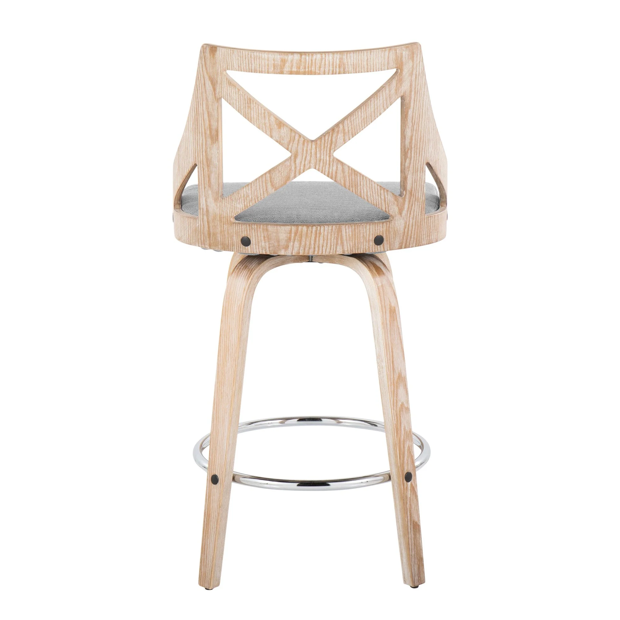 Charlotte 26" Fixed-Height Counter Stool - Set of 2 By LumiSource - B26-CHARLOTFB-GRTZR2 WWWWLGY2 - Image 8