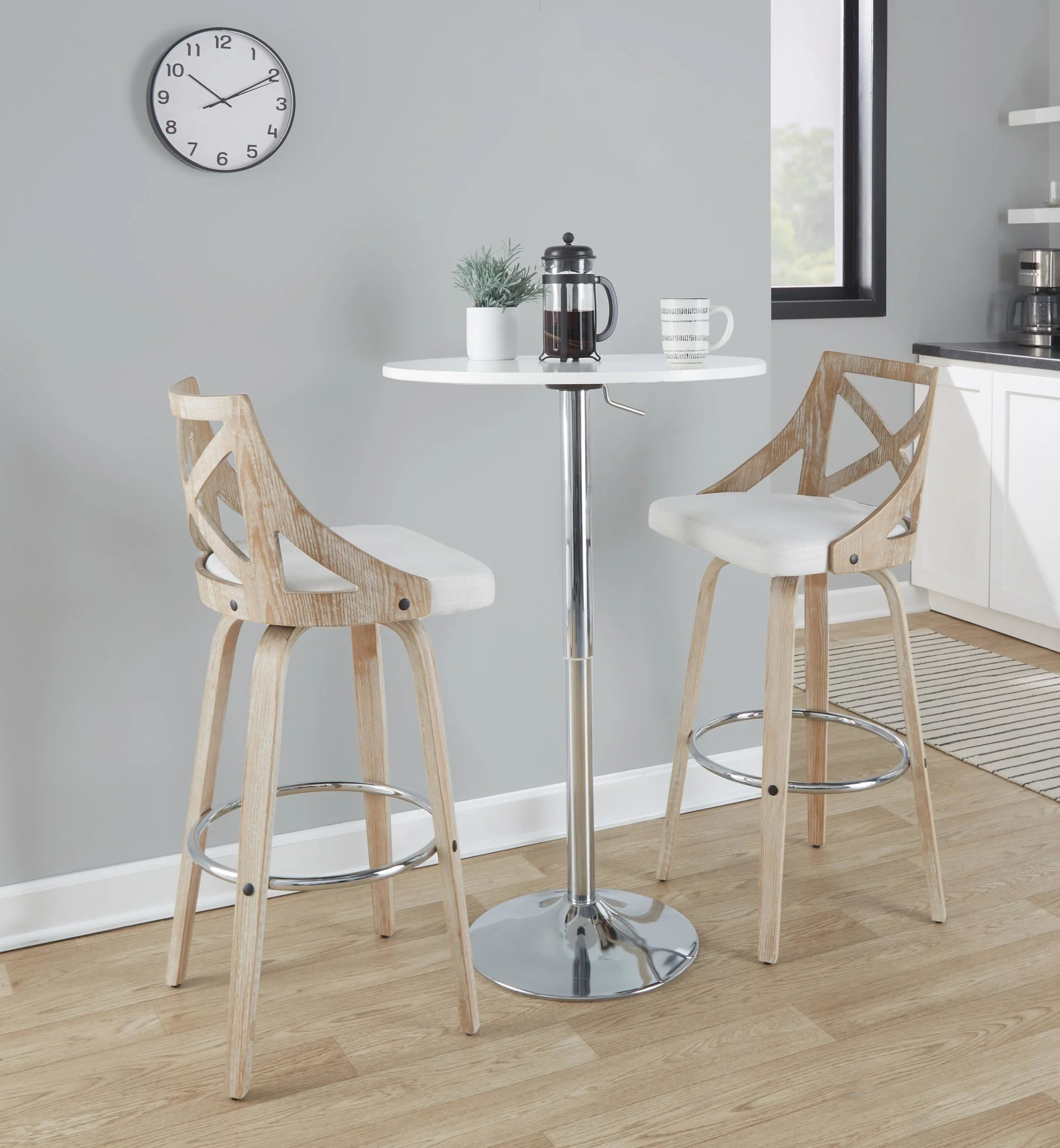 Charlotte 30" Fixed-Height Barstool - Set of 2 Blue By LumiSource - Image 14