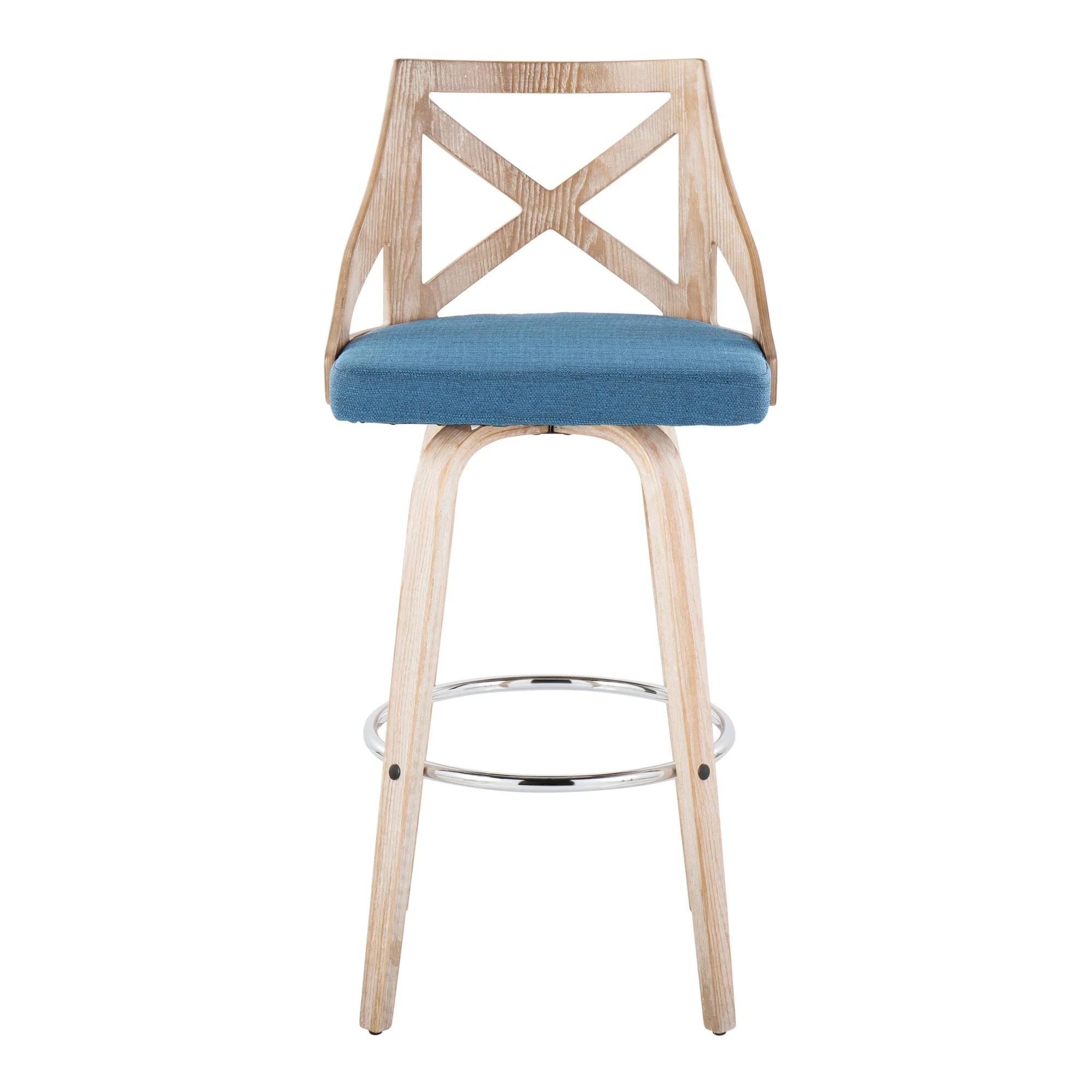 Charlotte 30" Fixed-Height Barstool - Set of 2 Blue By LumiSource - Image 3