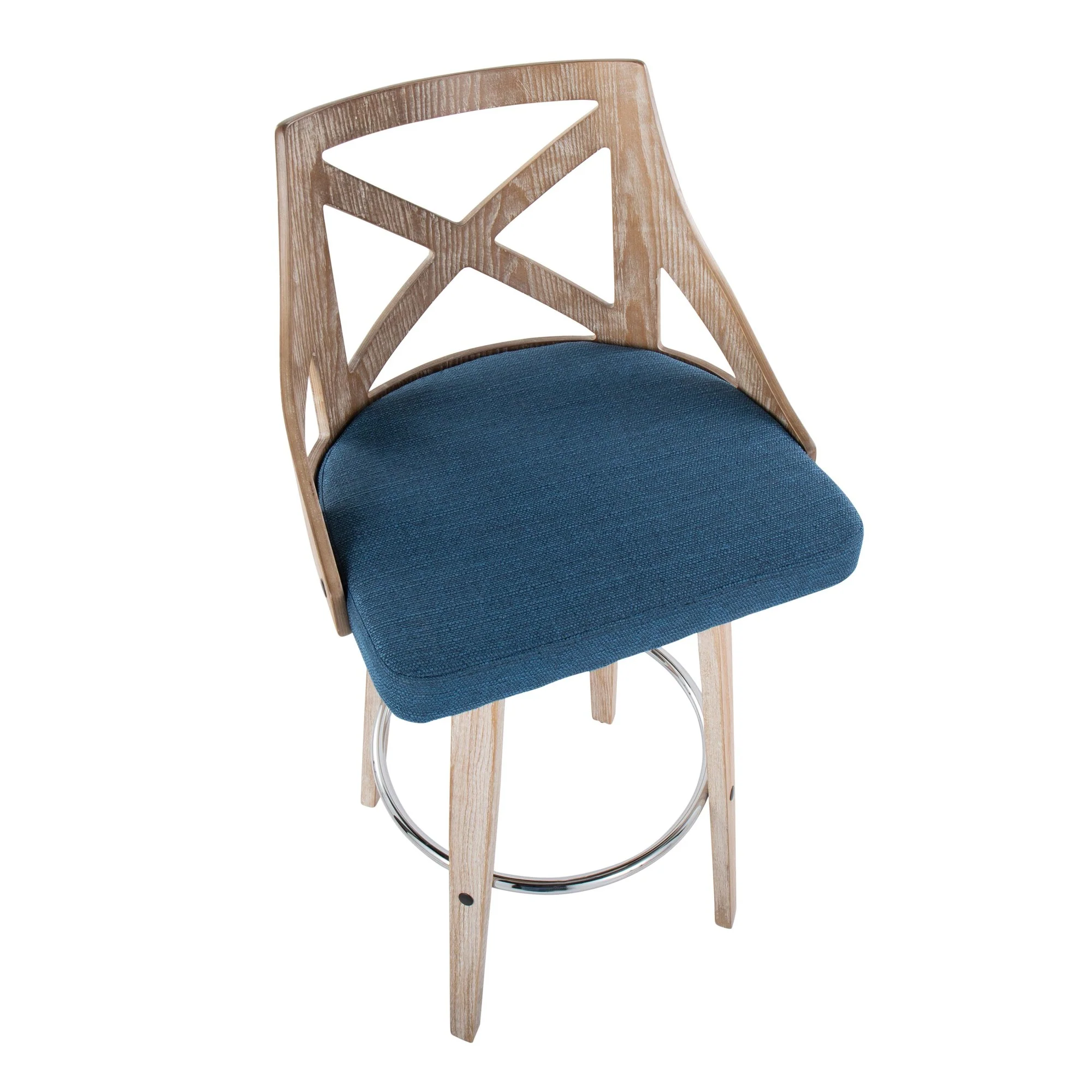 Charlotte 30" Fixed-Height Barstool - Set of 2 Blue By LumiSource - Image 4
