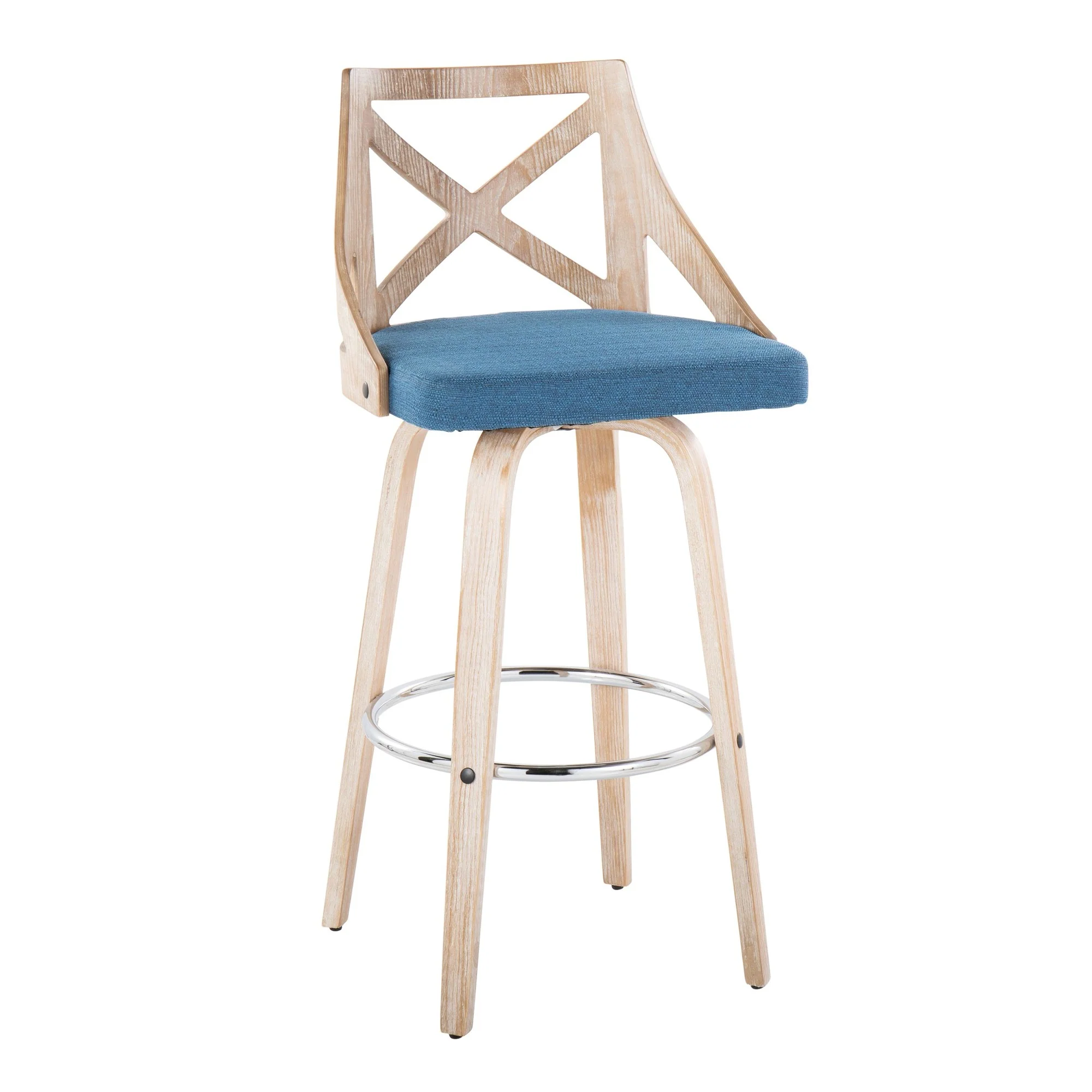 Charlotte 30" Fixed-Height Barstool - Set of 2 Blue By LumiSource - Image 6