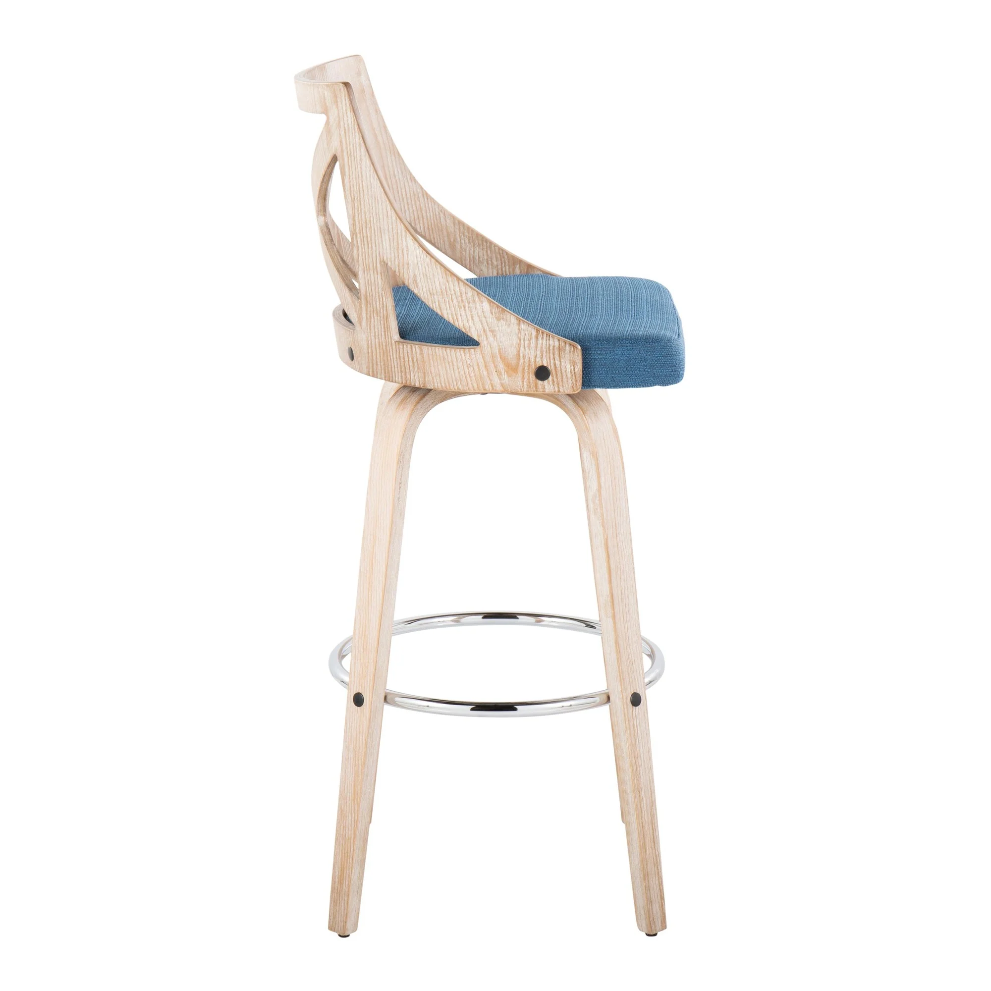 Charlotte 30" Fixed-Height Barstool - Set of 2 Blue By LumiSource - Image 7