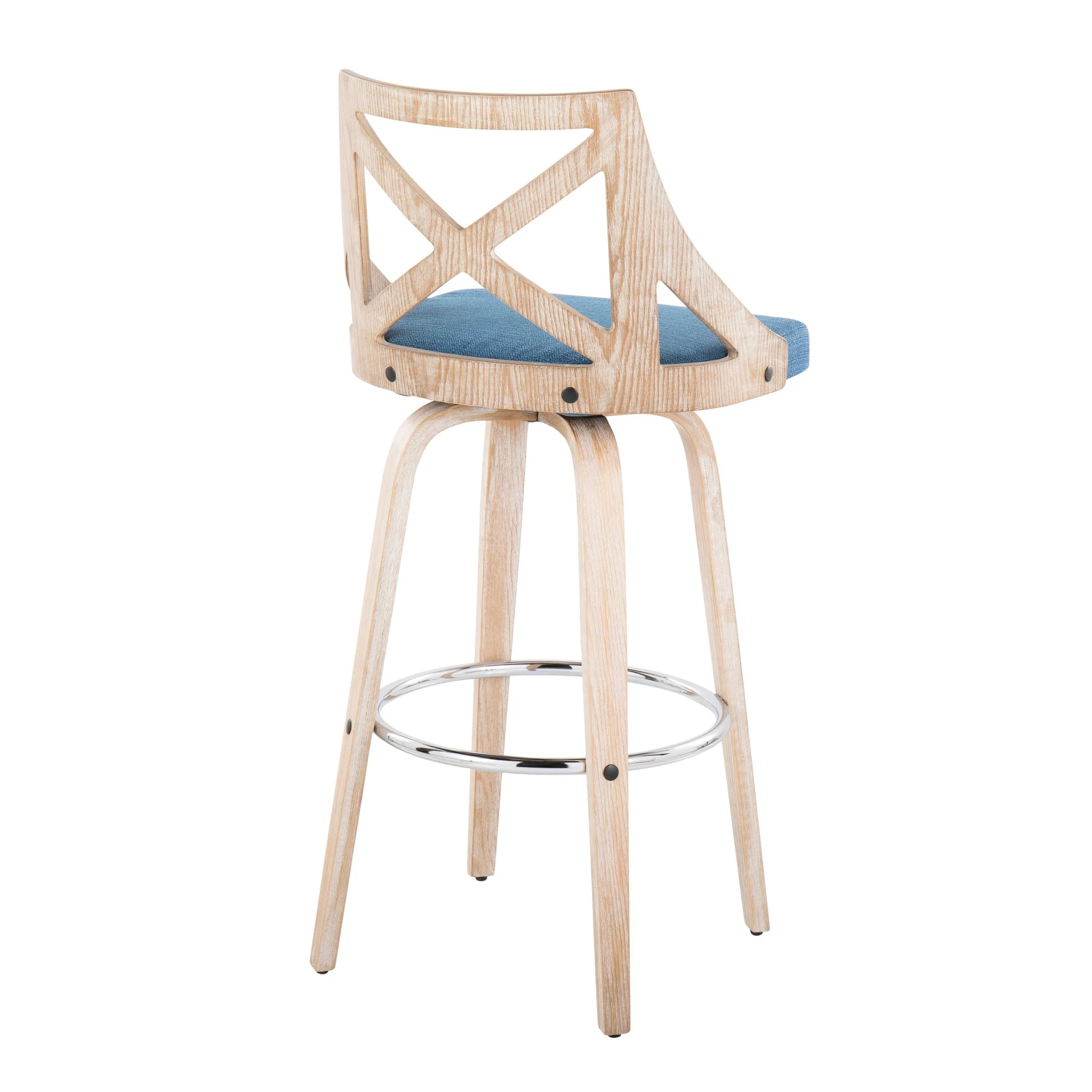 Charlotte 30" Fixed-Height Barstool - Set of 2 Blue By LumiSource - Image 8