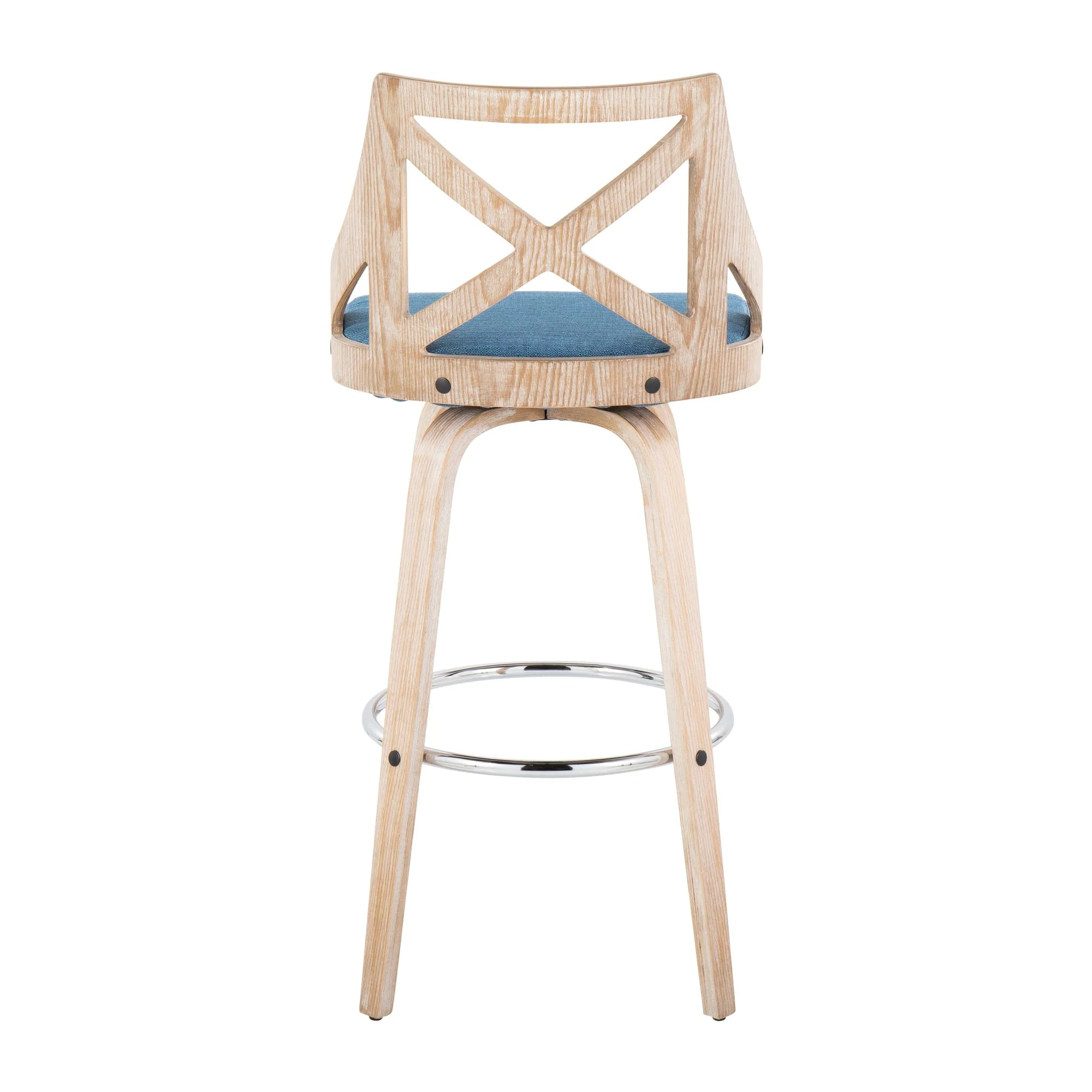 Charlotte 30" Fixed-Height Barstool - Set of 2 Blue By LumiSource - Image 9