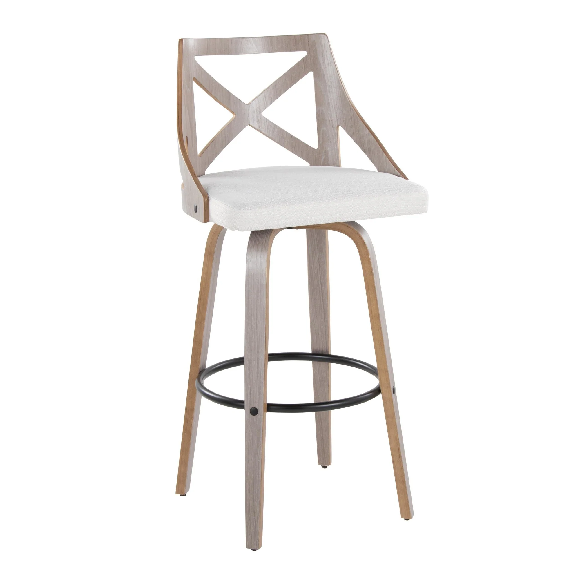 Charlotte 30" Fixed-Height Barstool - Set of 2 By LumiSource - B30-CHARLOTFB-GRTZQ2 LGYLGYCR2 - Image 4