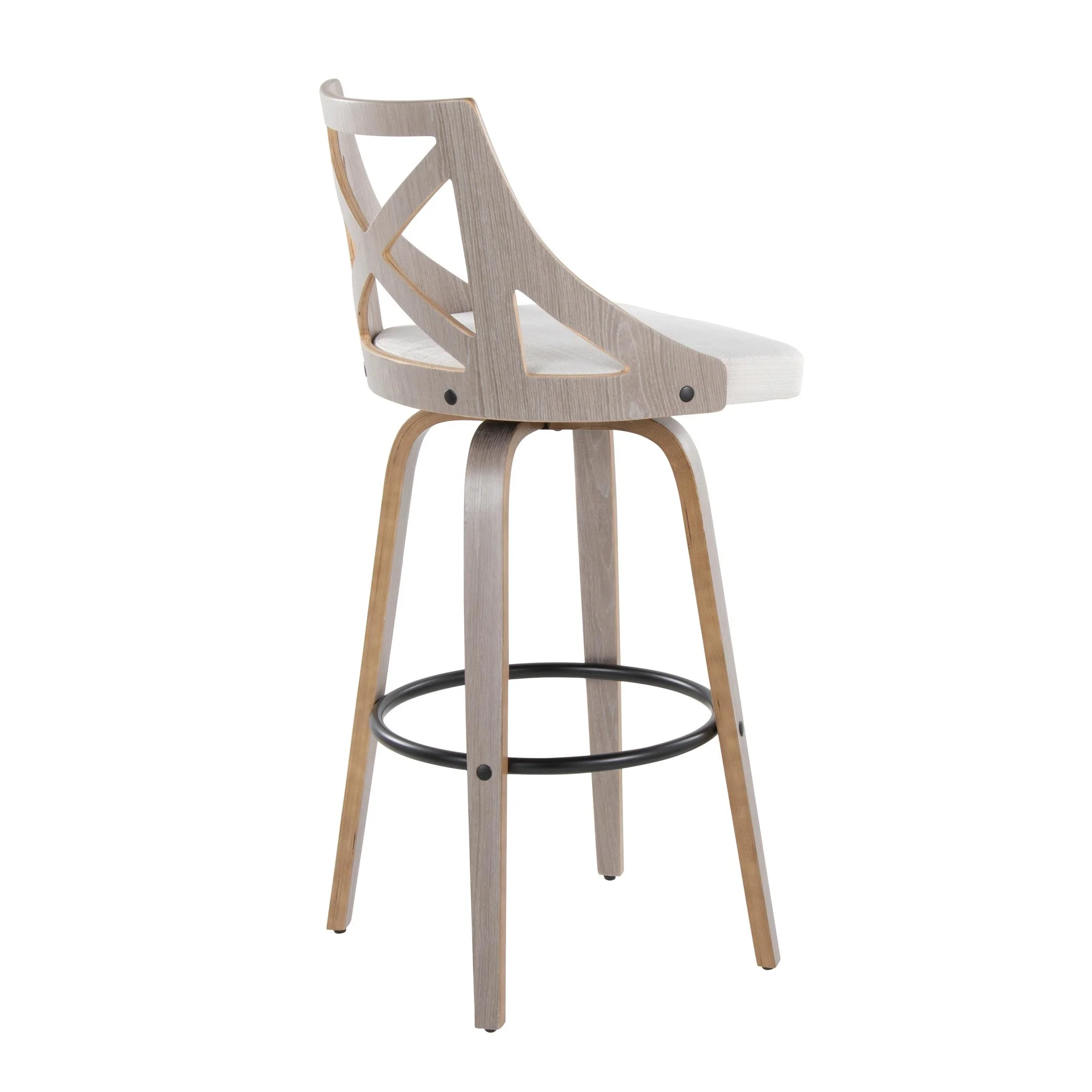 Charlotte 30" Fixed-Height Barstool - Set of 2 By LumiSource - B30-CHARLOTFB-GRTZQ2 LGYLGYCR2 - Image 6