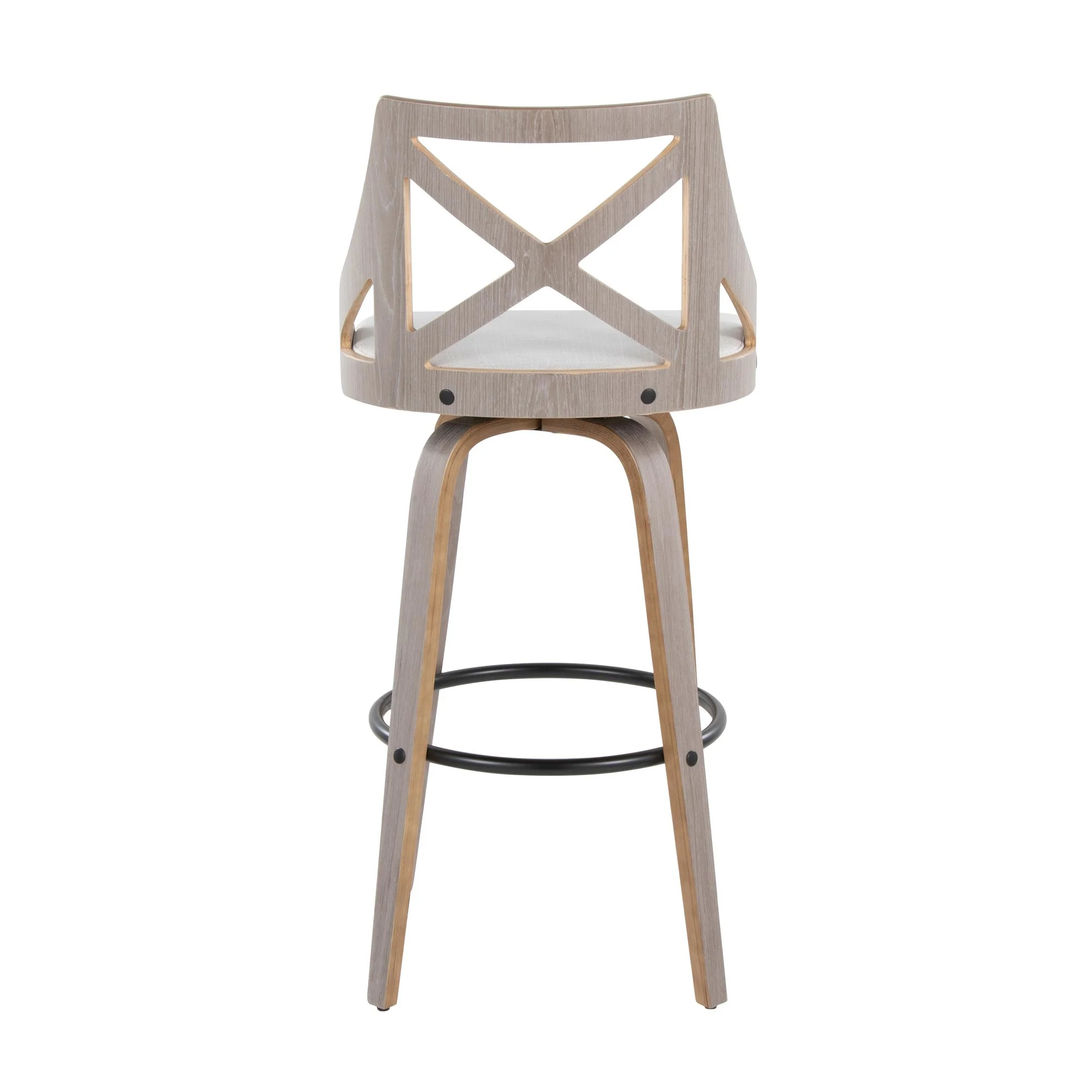 Charlotte 30" Fixed-Height Barstool - Set of 2 By LumiSource - B30-CHARLOTFB-GRTZQ2 LGYLGYCR2 - Image 8