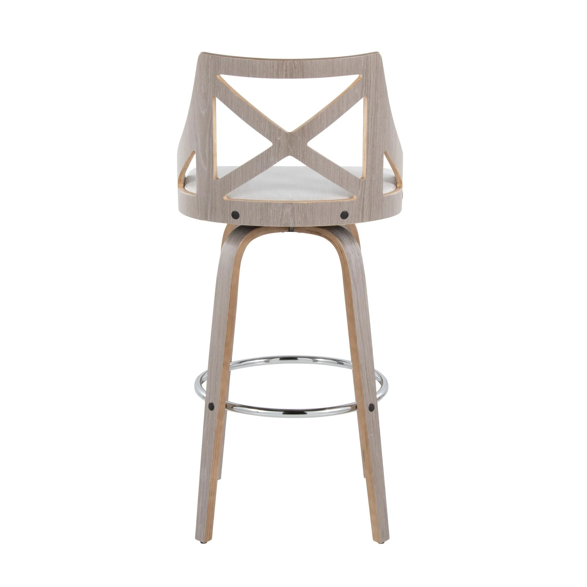 Charlotte 30" Fixed-Height Barstool - Set of 2 By LumiSource - B30-CHARLOTFB-GRTZR2 LGYLGYCR2 - Image 10