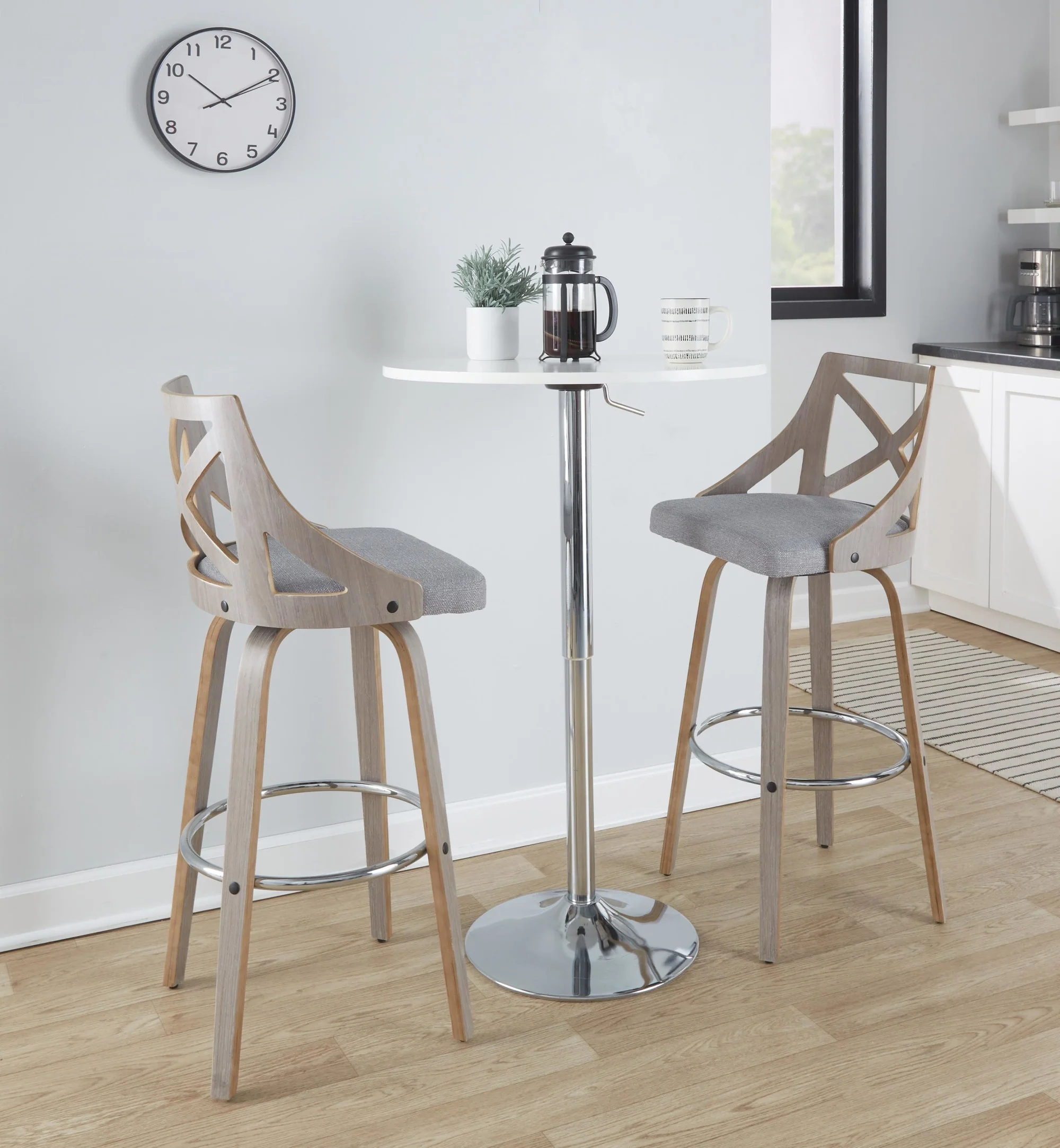 Charlotte 30" Fixed-Height Barstool - Set of 2 By LumiSource - B30-CHARLOTFB-GRTZR2 LGYLGYCR2 - Image 11