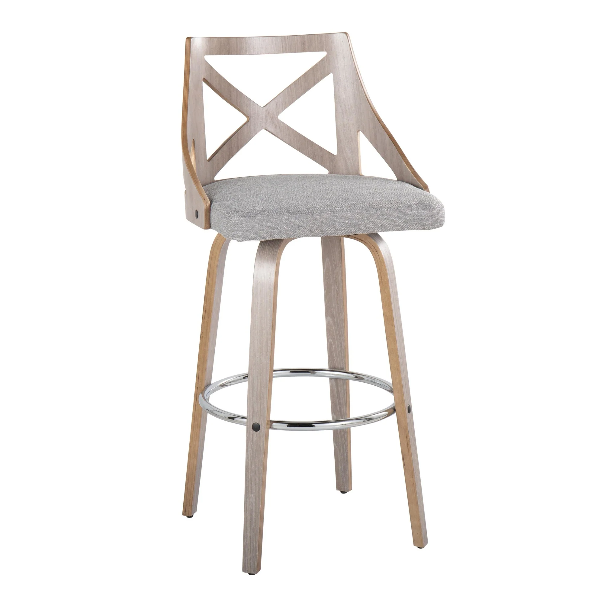 Charlotte 30" Fixed-Height Barstool - Set of 2 By LumiSource - B30-CHARLOTFB-GRTZR2 LGYLGYCR2 - Image 13