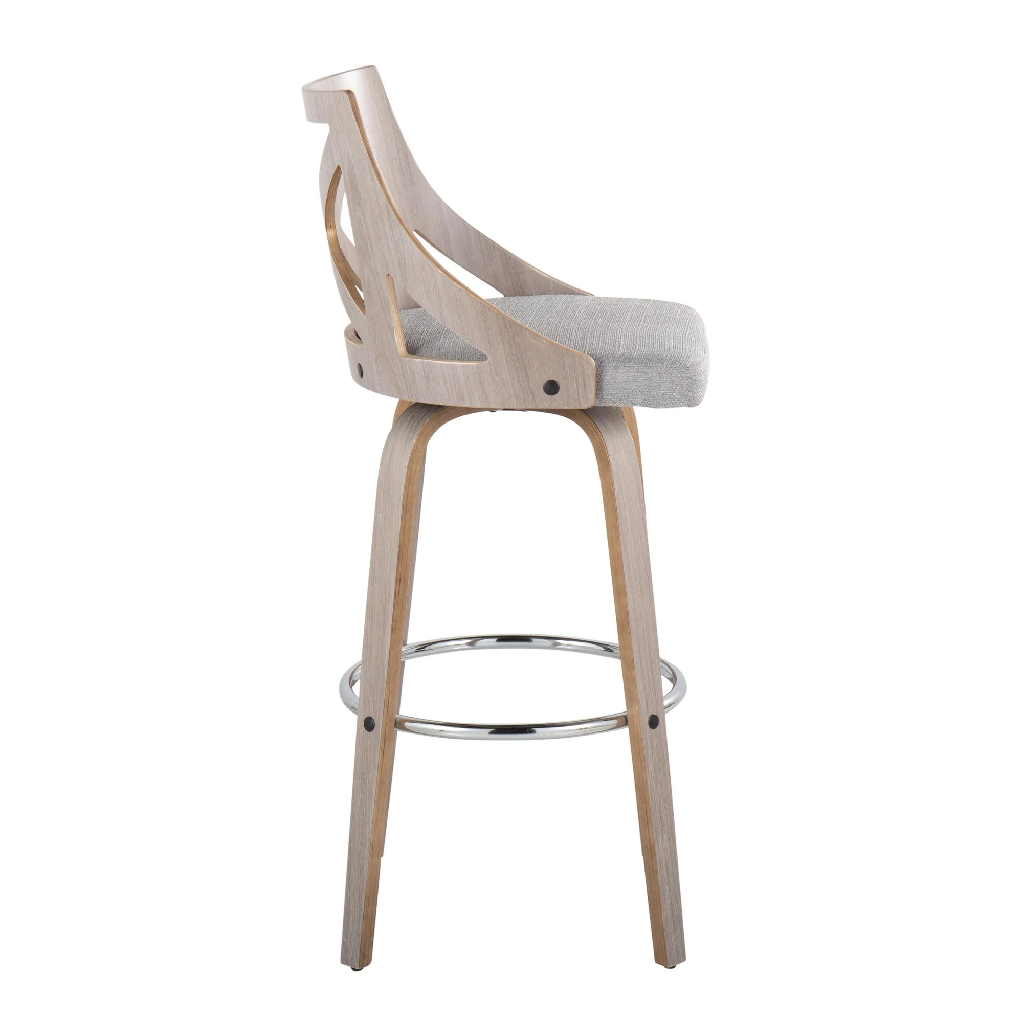 Charlotte 30" Fixed-Height Barstool - Set of 2 By LumiSource - B30-CHARLOTFB-GRTZR2 LGYLGYCR2 - Image 14