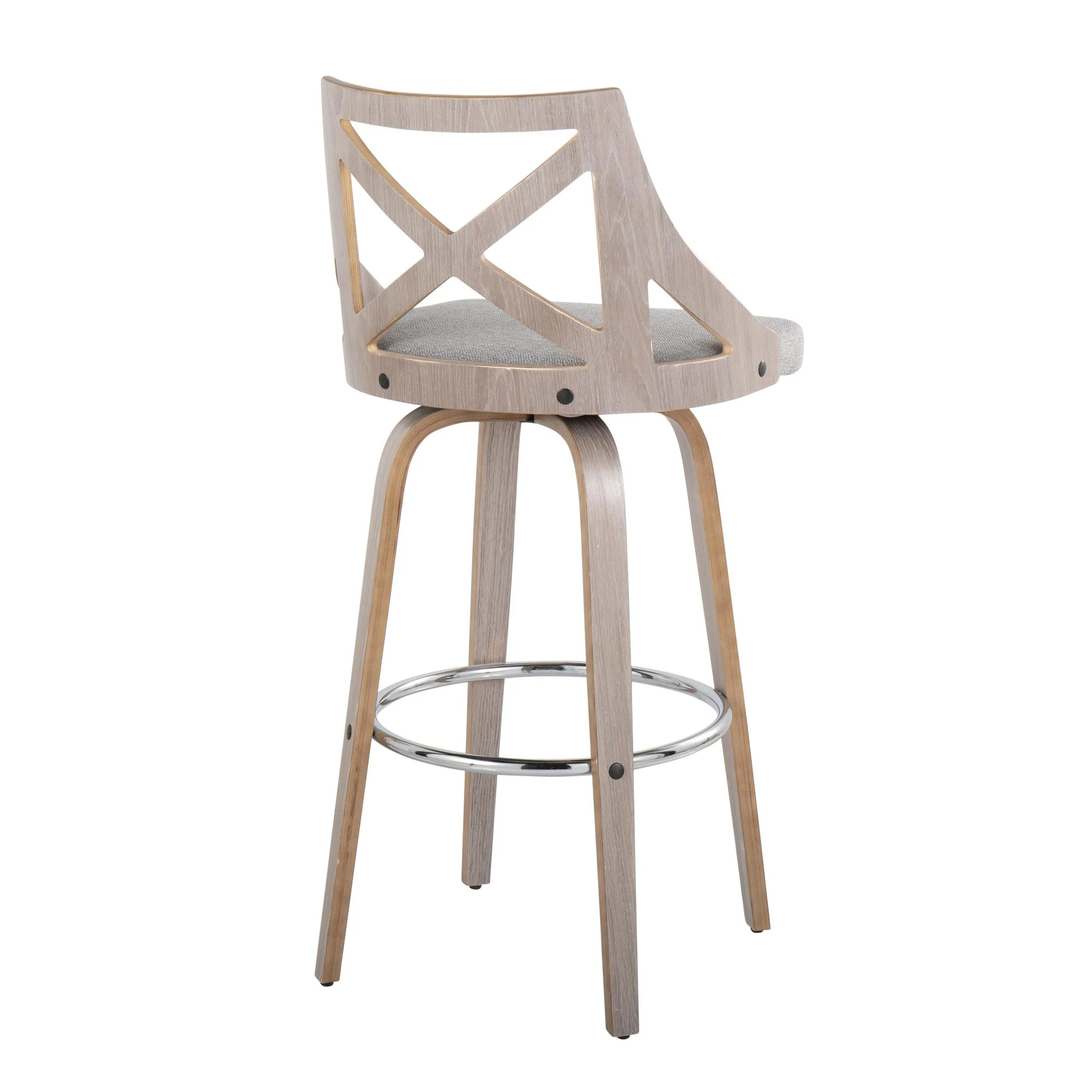 Charlotte 30" Fixed-Height Barstool - Set of 2 By LumiSource - B30-CHARLOTFB-GRTZR2 LGYLGYCR2 - Image 15