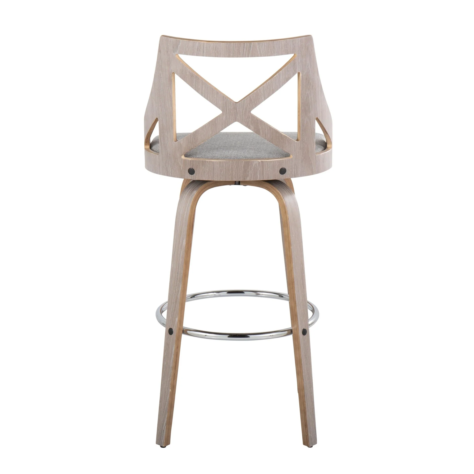 Charlotte 30" Fixed-Height Barstool - Set of 2 By LumiSource - B30-CHARLOTFB-GRTZR2 LGYLGYCR2 - Image 18