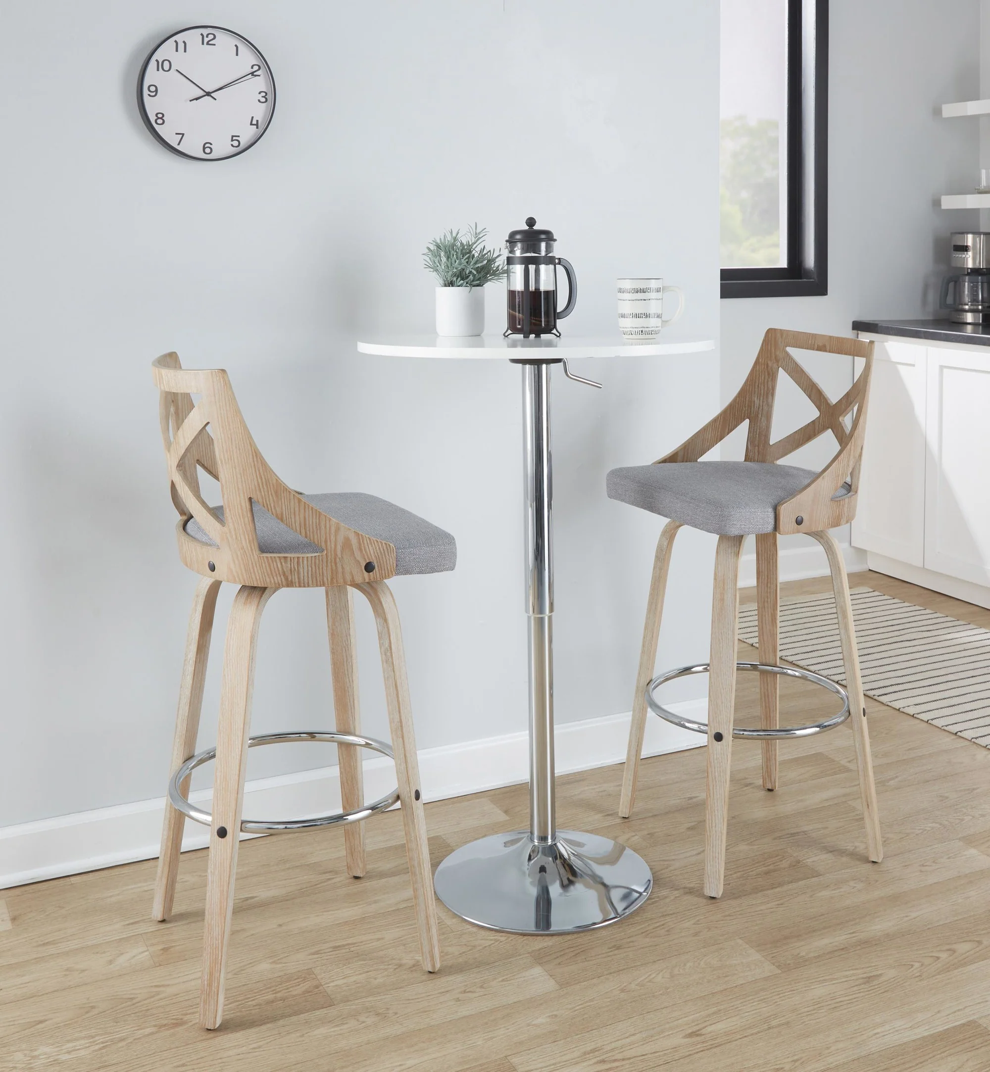 Charlotte 30" Fixed-Height Barstool - Set of 2 By LumiSource - B30-CHARLOTFB-GRTZR2 LGYLGYCR2 - Image 19