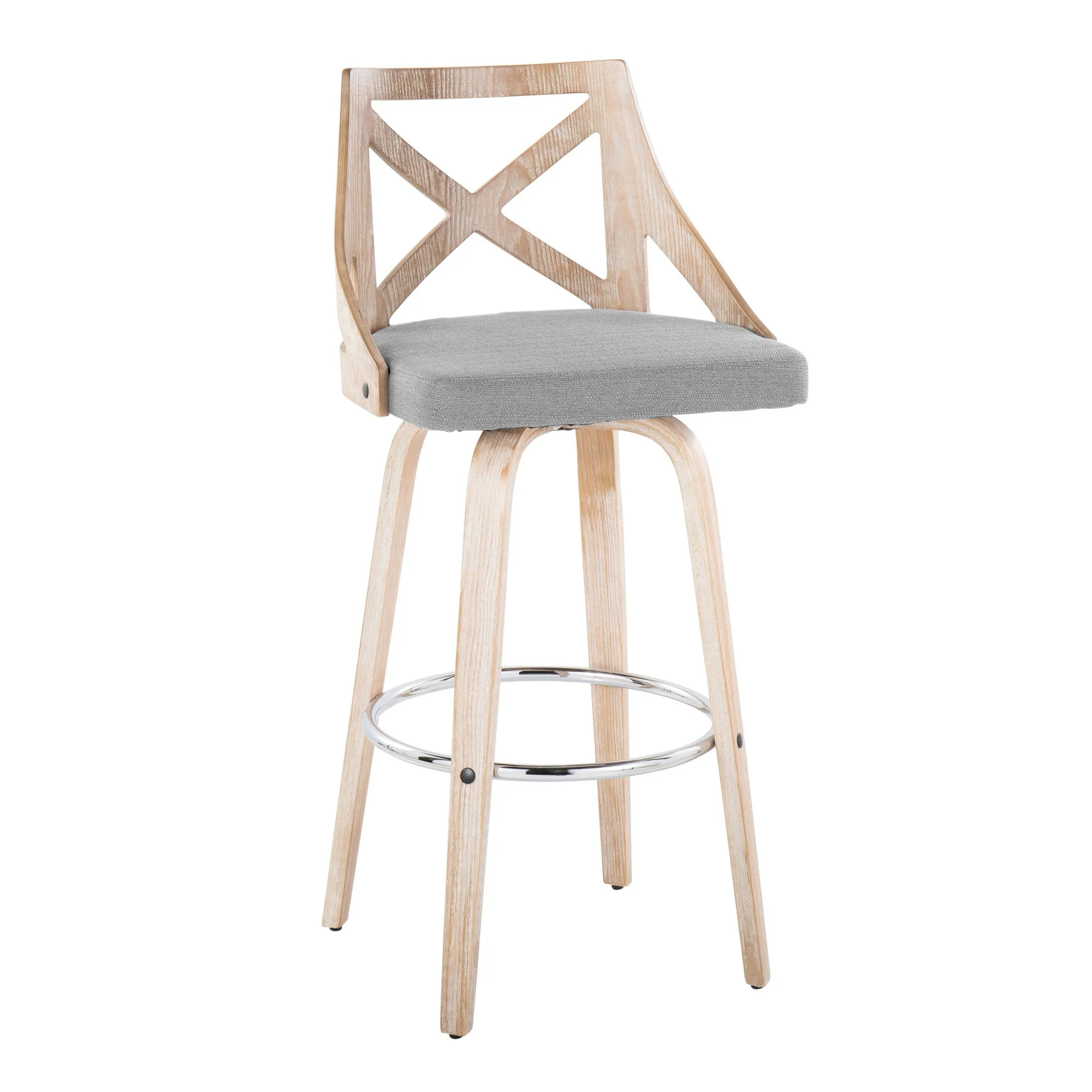 Charlotte 30" Fixed-Height Barstool - Set of 2 By LumiSource - B30-CHARLOTFB-GRTZR2 LGYLGYCR2 - Image 21