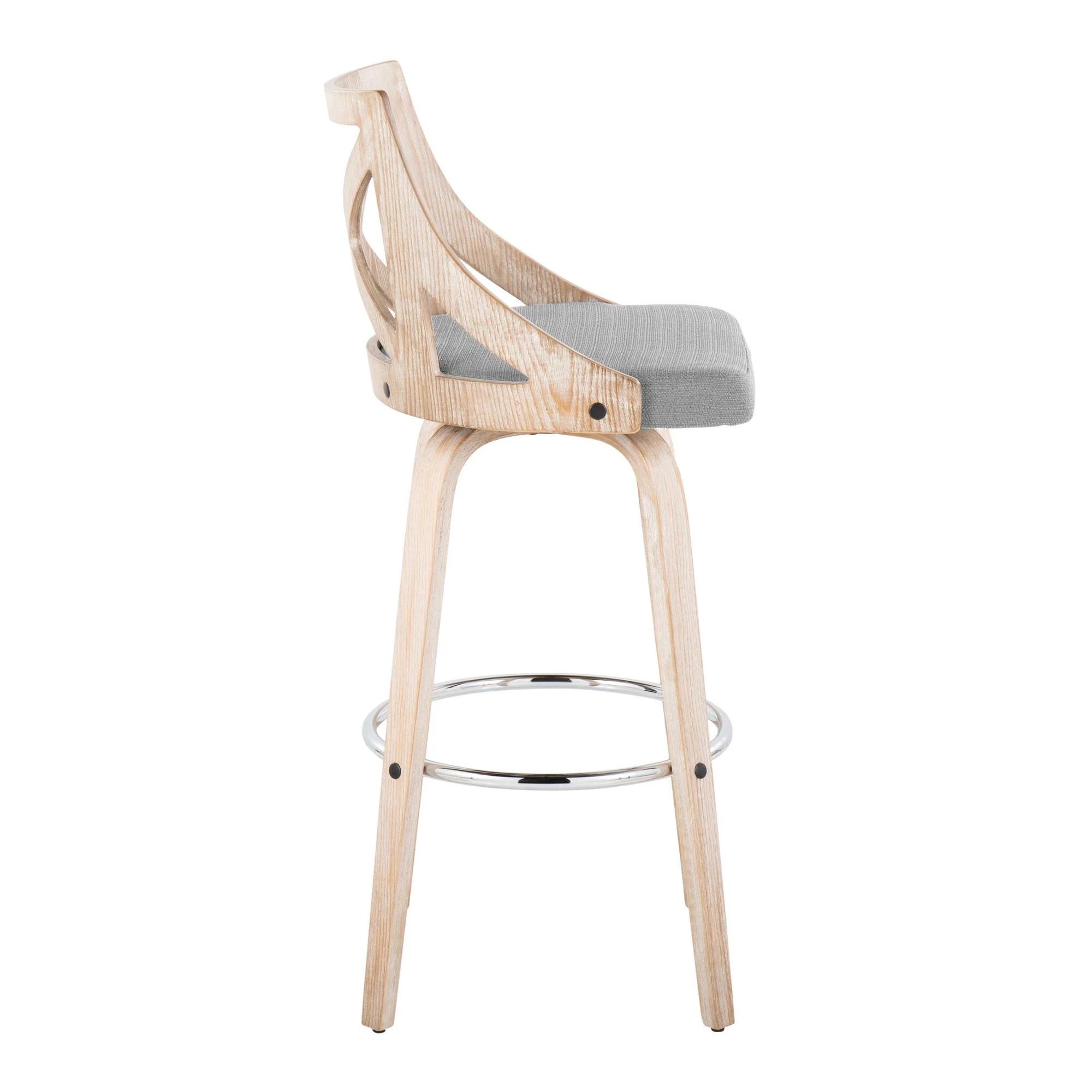 Charlotte 30" Fixed-Height Barstool - Set of 2 By LumiSource - B30-CHARLOTFB-GRTZR2 LGYLGYCR2 - Image 22