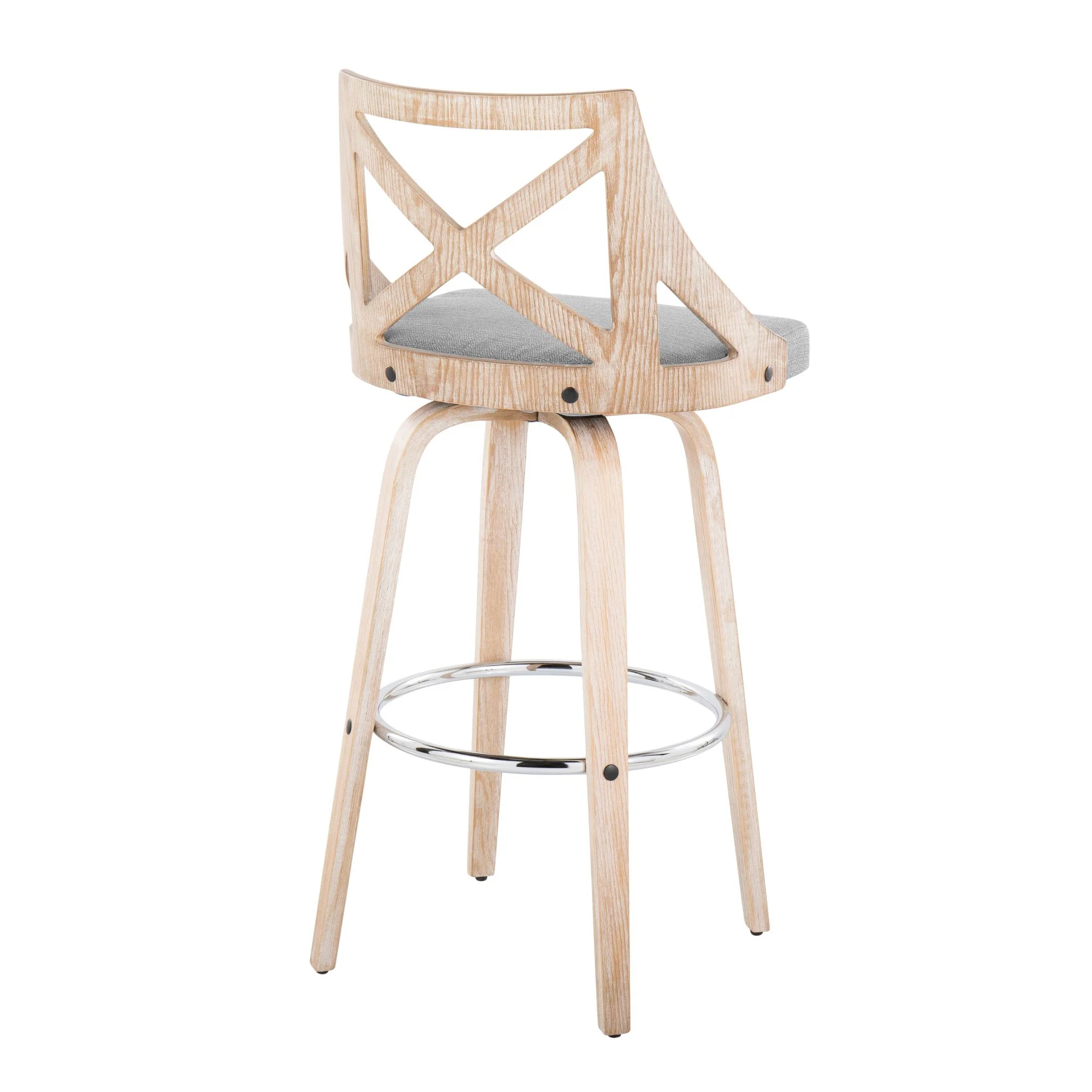 Charlotte 30" Fixed-Height Barstool - Set of 2 By LumiSource - B30-CHARLOTFB-GRTZR2 LGYLGYCR2 - Image 23