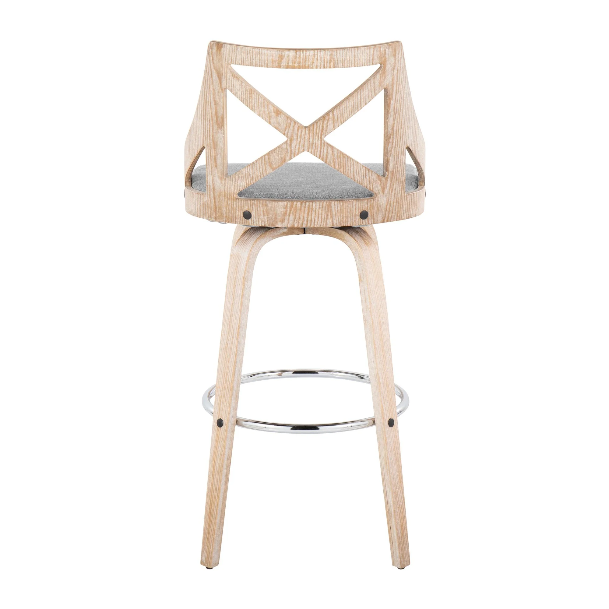 Charlotte 30" Fixed-Height Barstool - Set of 2 By LumiSource - B30-CHARLOTFB-GRTZR2 LGYLGYCR2 - Image 25