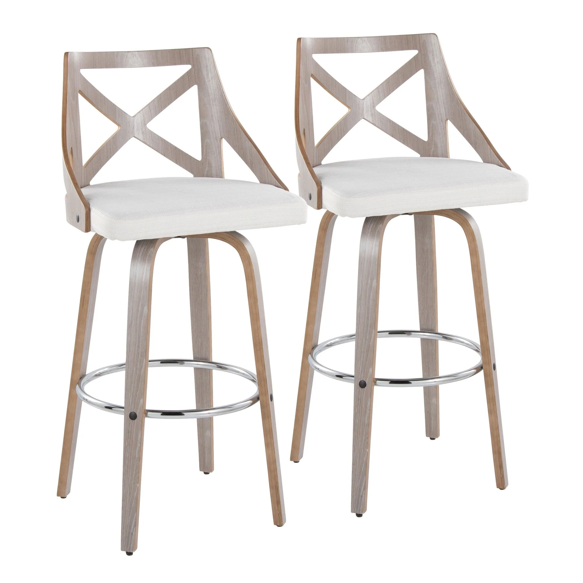 Charlotte 30" Fixed-Height Barstool - Set of 2 By LumiSource - B30-CHARLOTFB-GRTZR2 LGYLGYCR2 - Image 5
