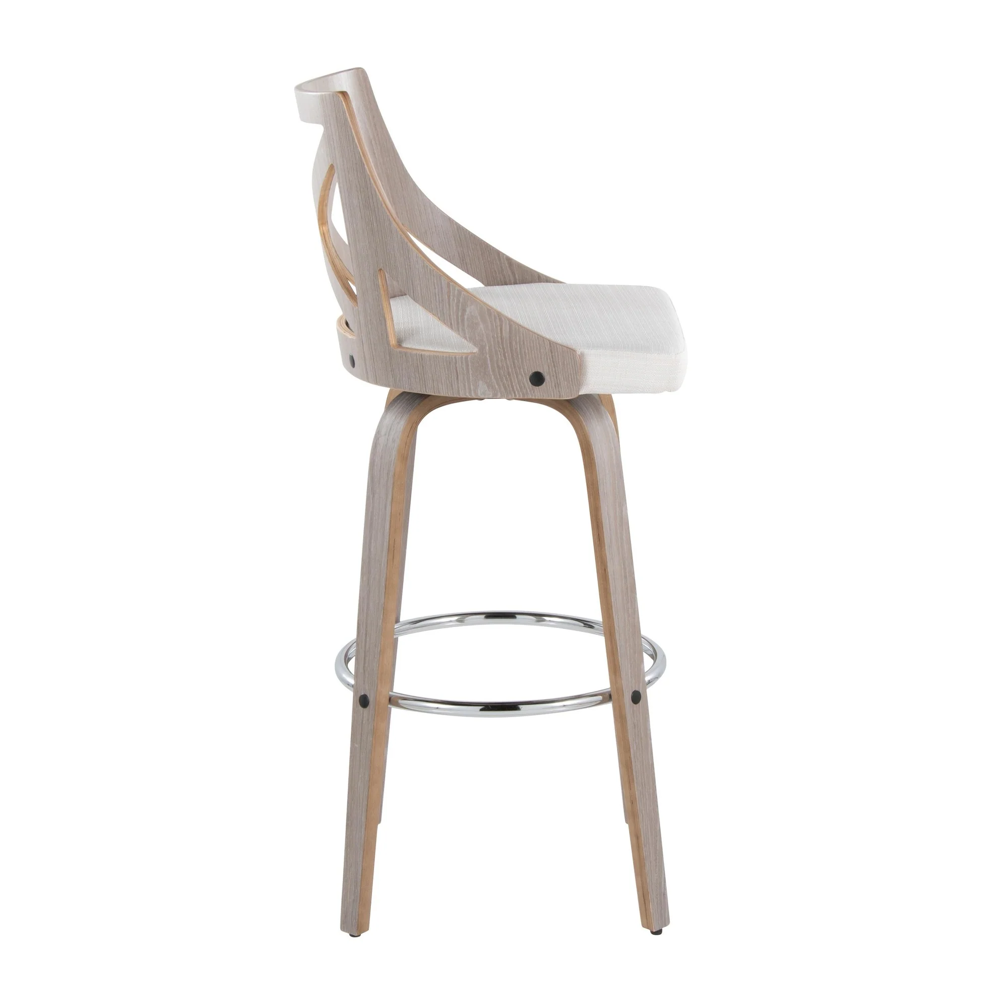Charlotte 30" Fixed-Height Barstool - Set of 2 By LumiSource - B30-CHARLOTFB-GRTZR2 LGYLGYCR2 - Image 7