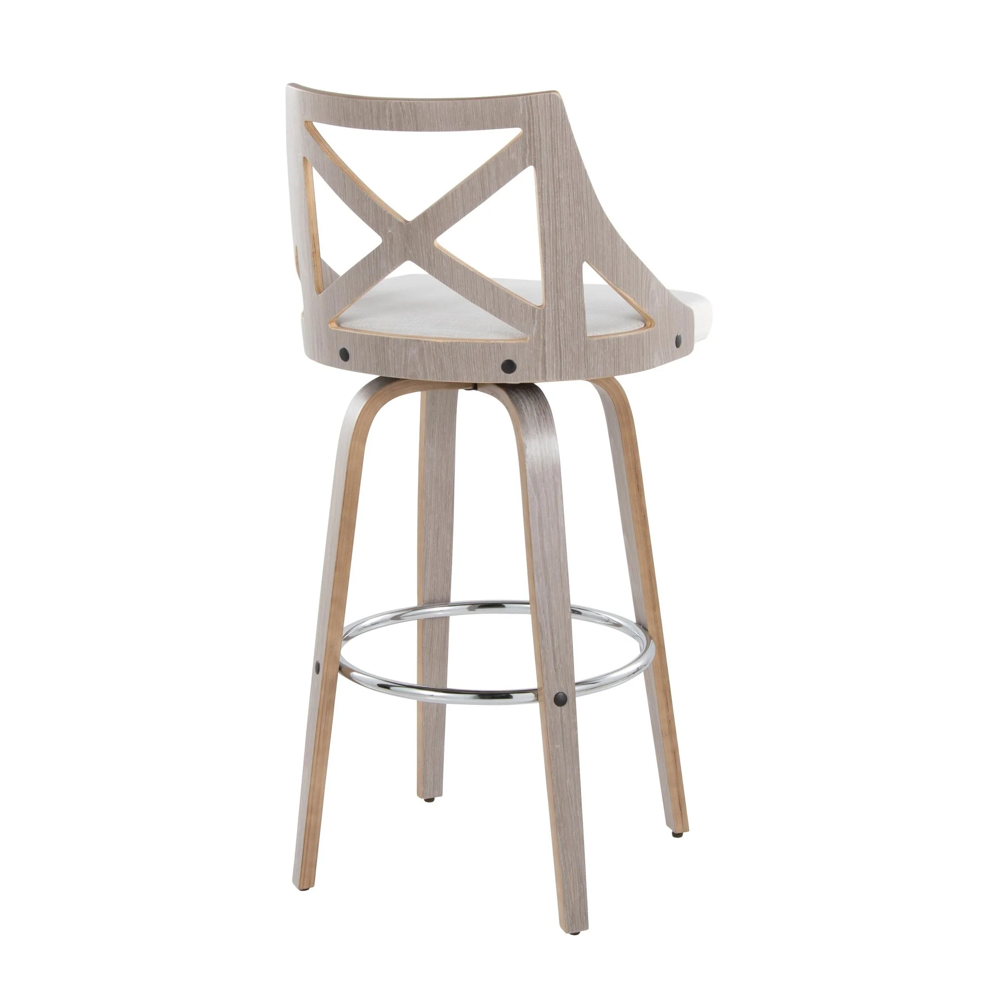 Charlotte 30" Fixed-Height Barstool - Set of 2 By LumiSource - B30-CHARLOTFB-GRTZR2 LGYLGYCR2 - Image 8