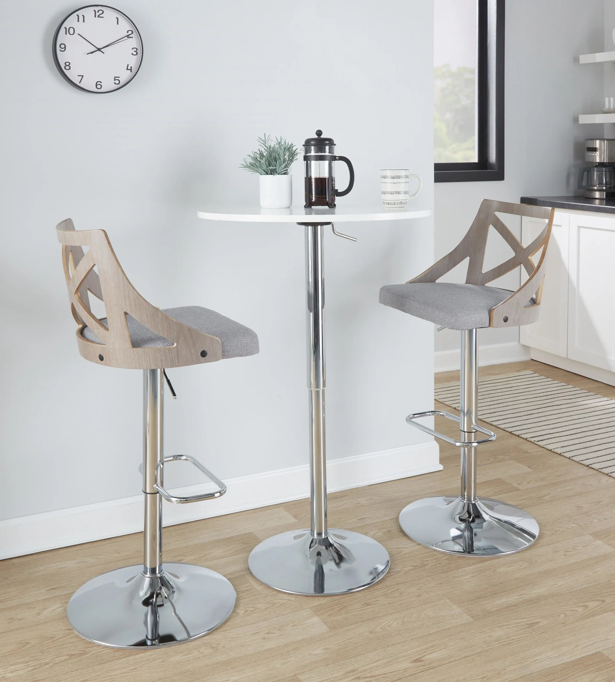 Charlotte Adjustable Barstool - Set of 2 By LumiSource - BS-CHARLOTFB-RR2 CHRLGYCR2 - Image 11