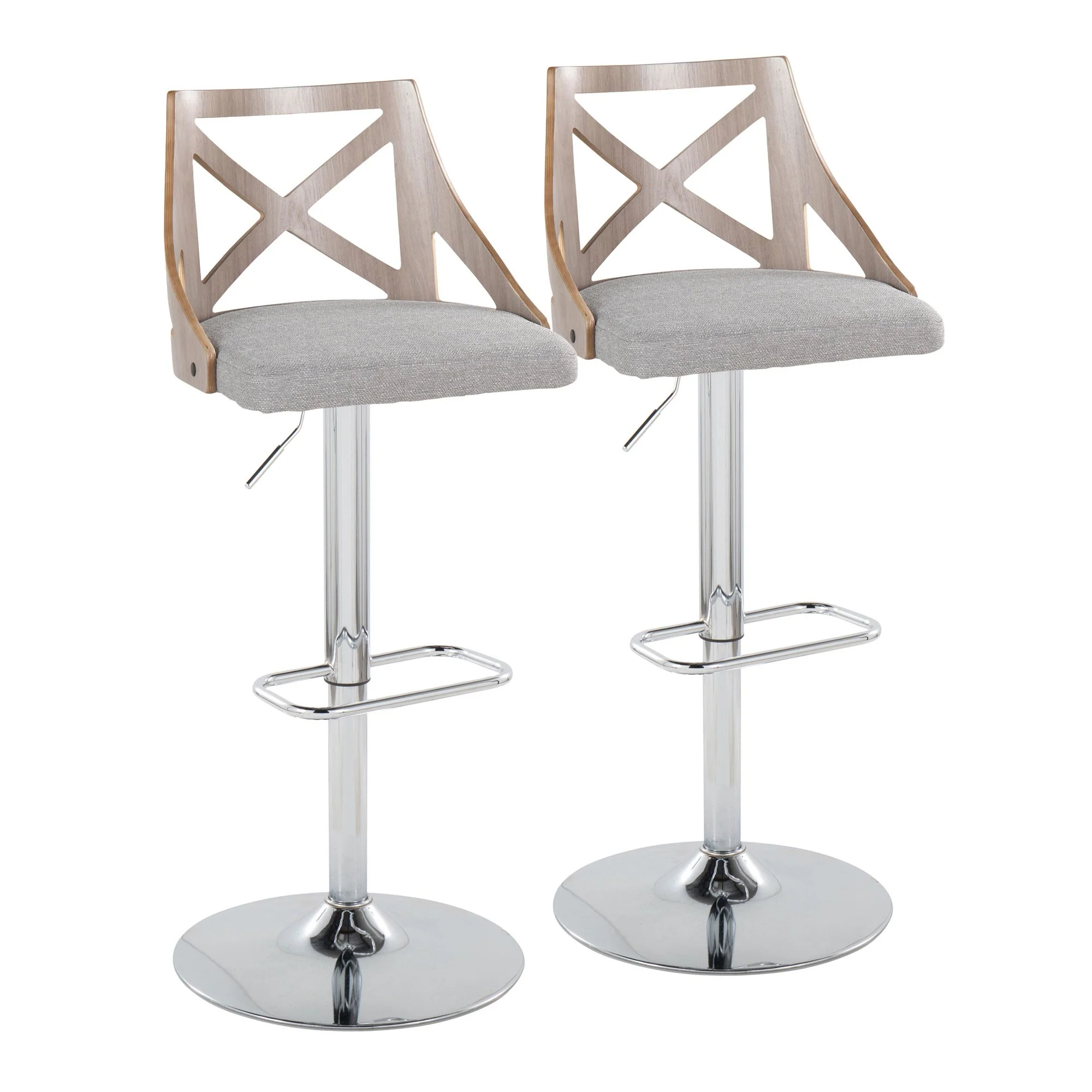 Charlotte Adjustable Barstool - Set of 2 By LumiSource - BS-CHARLOTFB-RR2 CHRLGYCR2 - Image 13