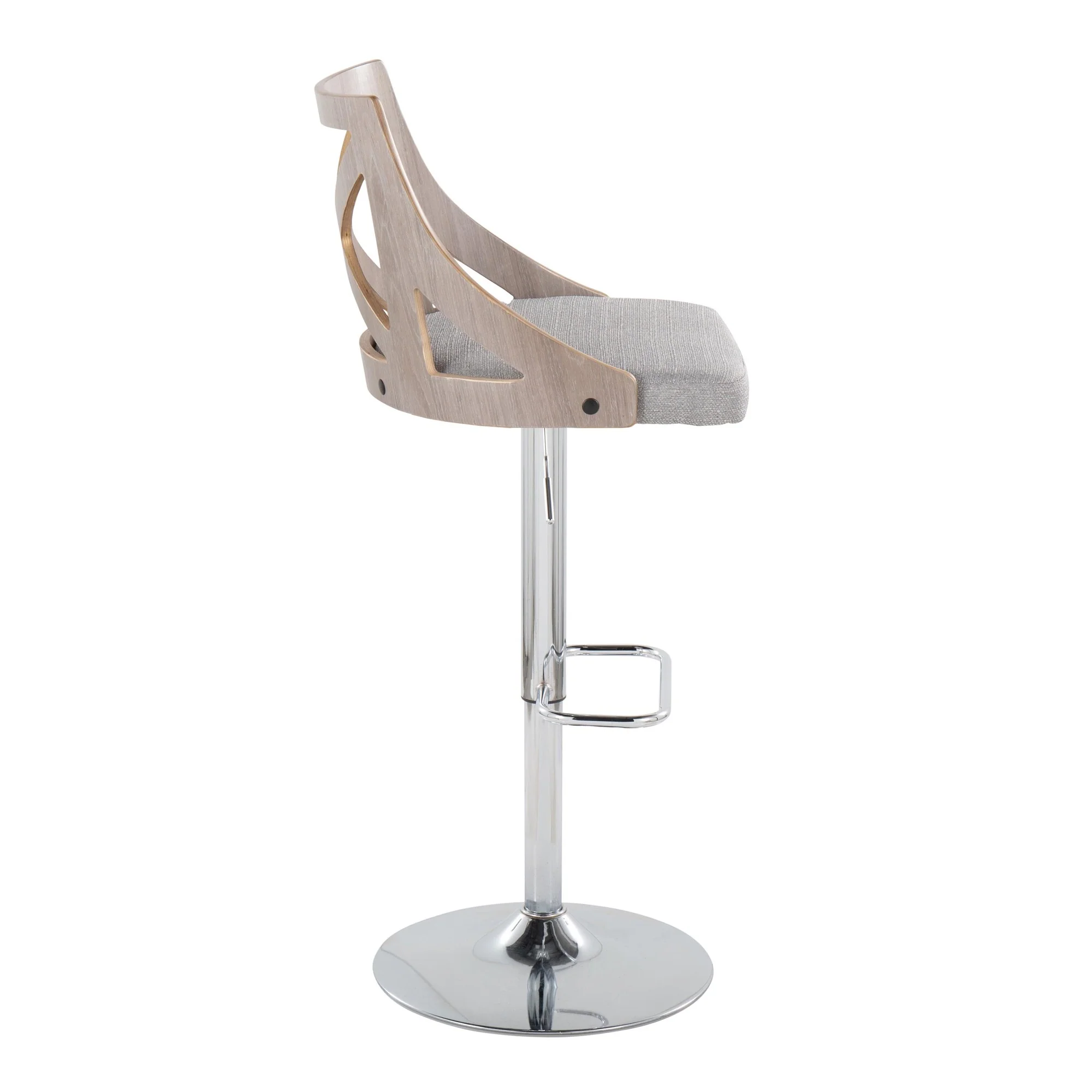 Charlotte Adjustable Barstool - Set of 2 By LumiSource - BS-CHARLOTFB-RR2 CHRLGYCR2 - Image 15