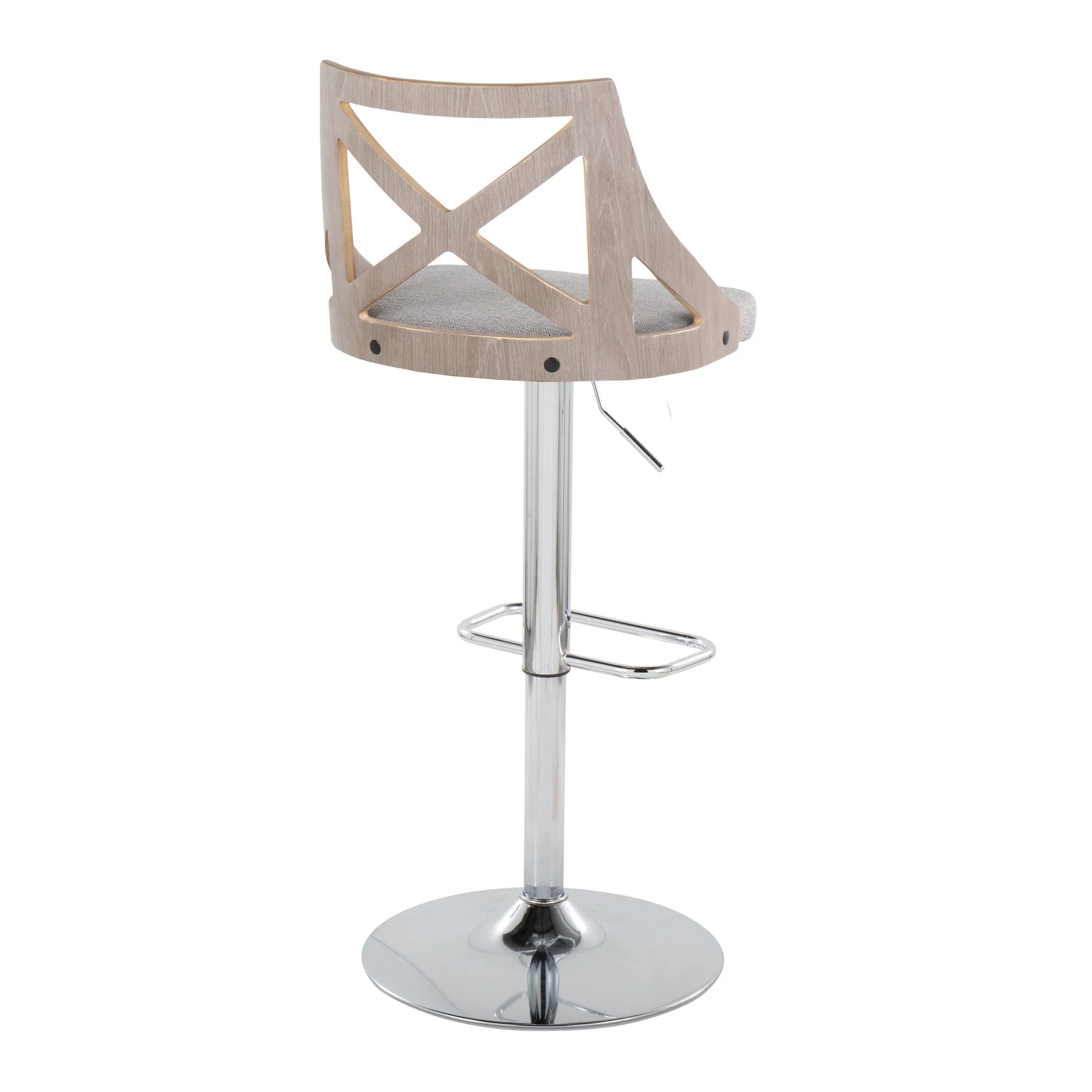 Charlotte Adjustable Barstool - Set of 2 By LumiSource - BS-CHARLOTFB-RR2 CHRLGYCR2 - Image 16
