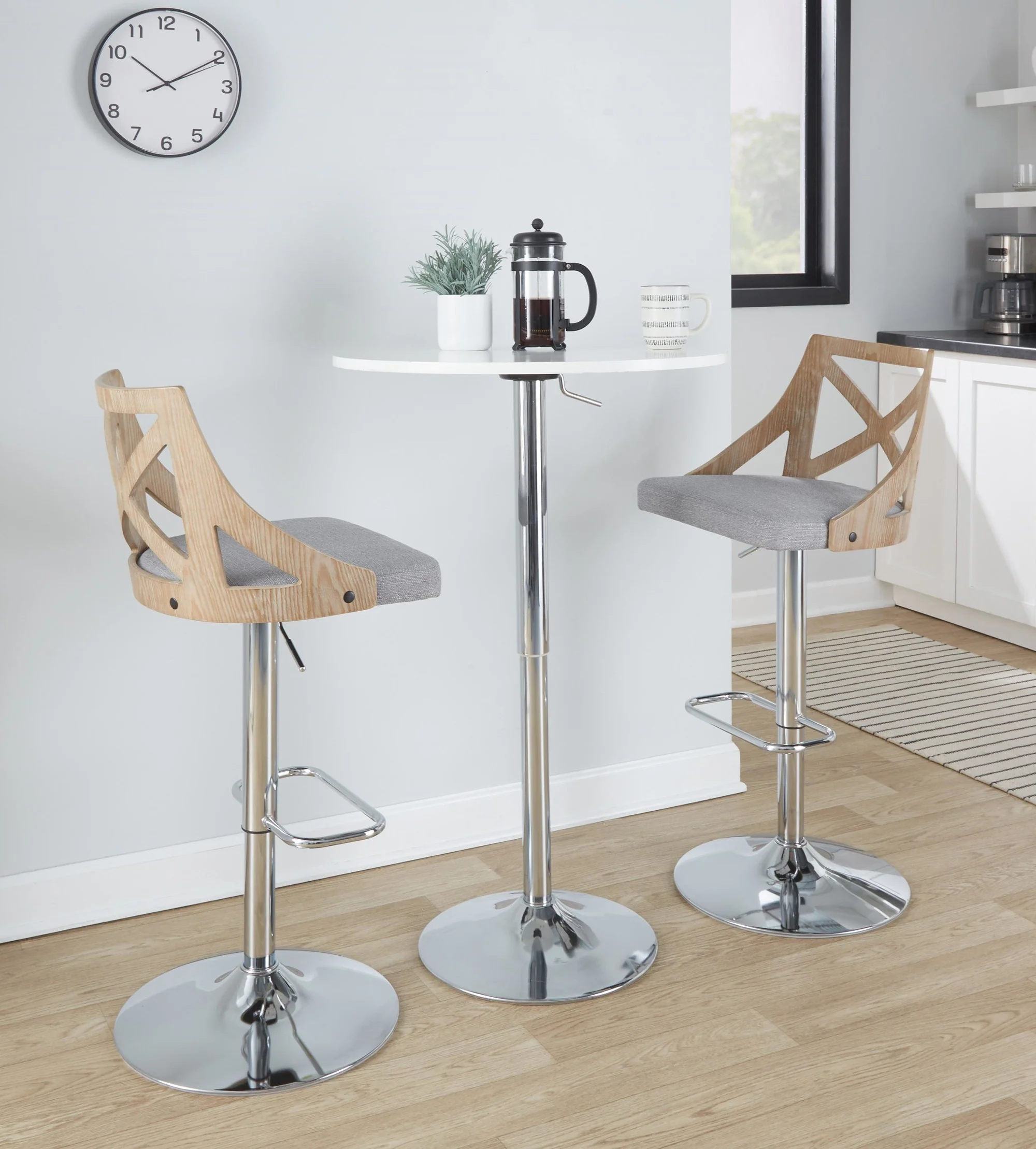 Charlotte Adjustable Barstool - Set of 2 By LumiSource - BS-CHARLOTFB-RR2 CHRLGYCR2 - Image 20