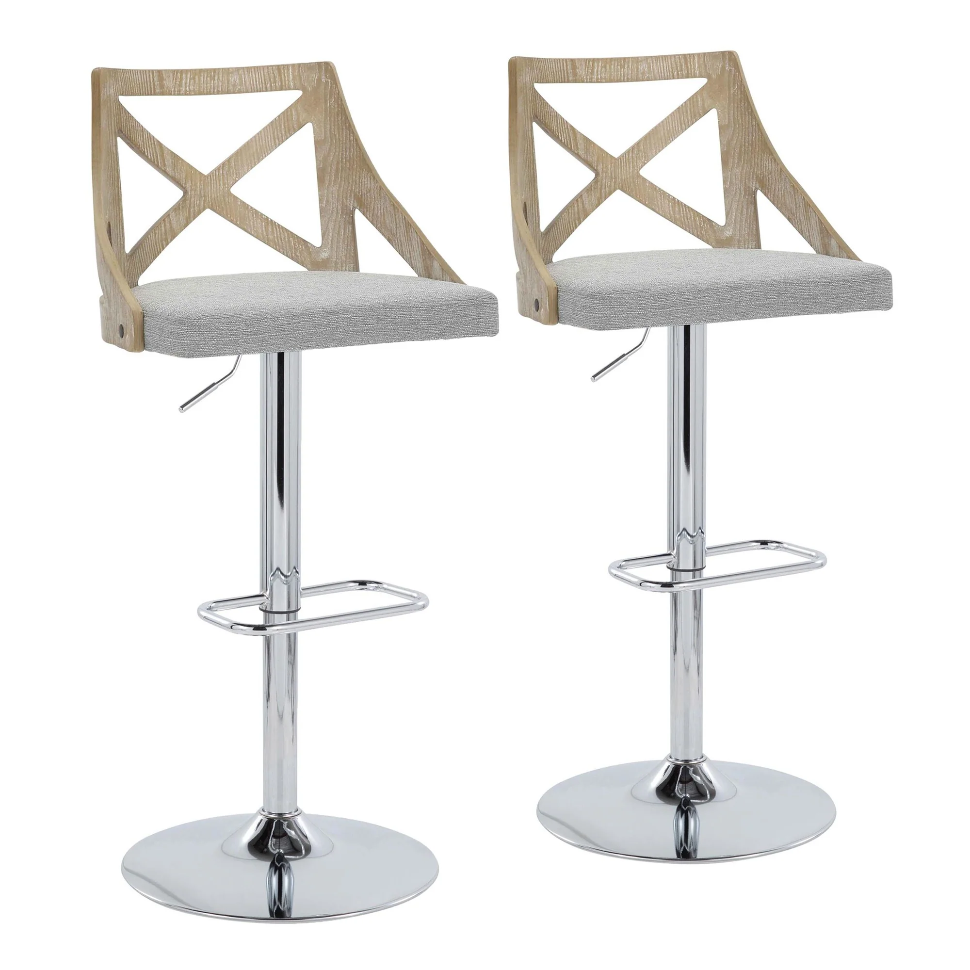 Charlotte Adjustable Barstool - Set of 2 By LumiSource - BS-CHARLOTFB-RR2 CHRLGYCR2 - Image 21