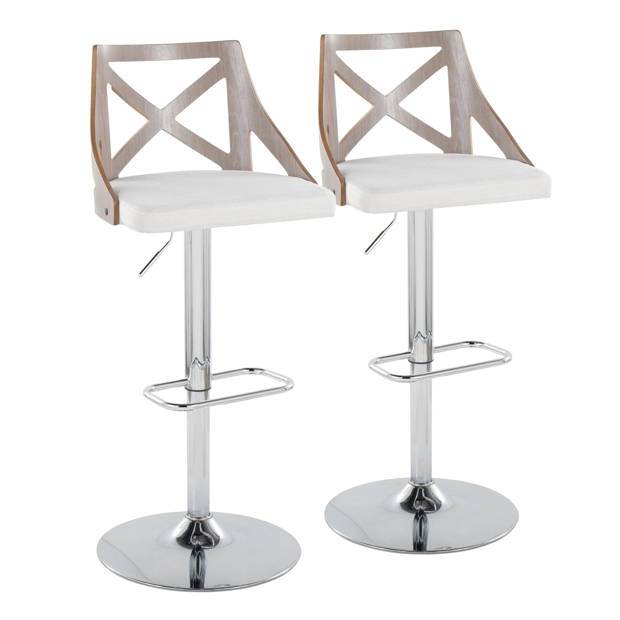 Charlotte Adjustable Barstool - Set of 2 By LumiSource - BS-CHARLOTFB-RR2 CHRLGYCR2 - Image 5