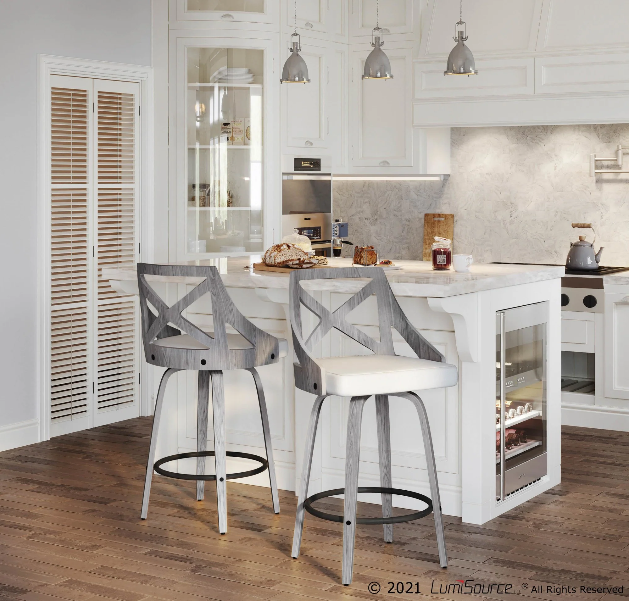Charlotte Counter Stool - Set of 2 Cream By LumiSource - Image 9