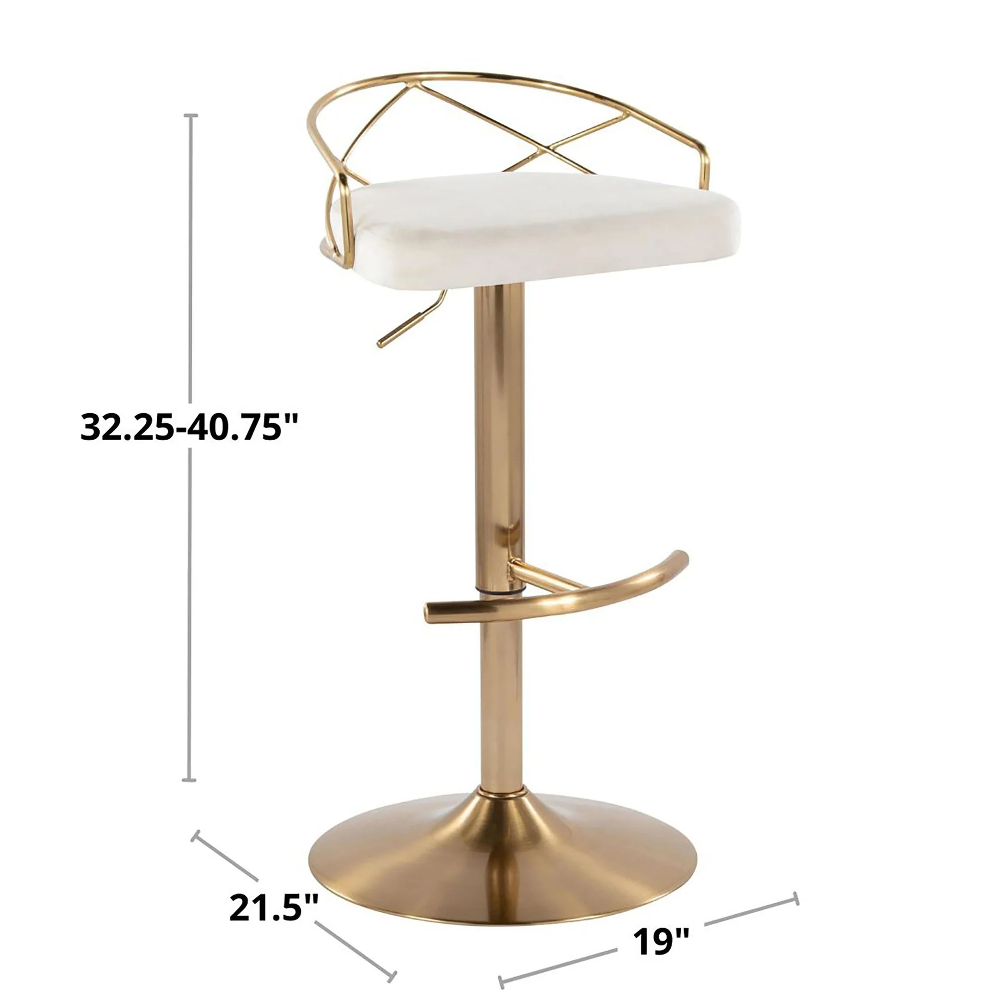 Charlotte Glam Adjustable Barstool - Set of 2 By LumiSource - BS-CHARLOTGLAMV-RNT2 AUBK2 - Image 14