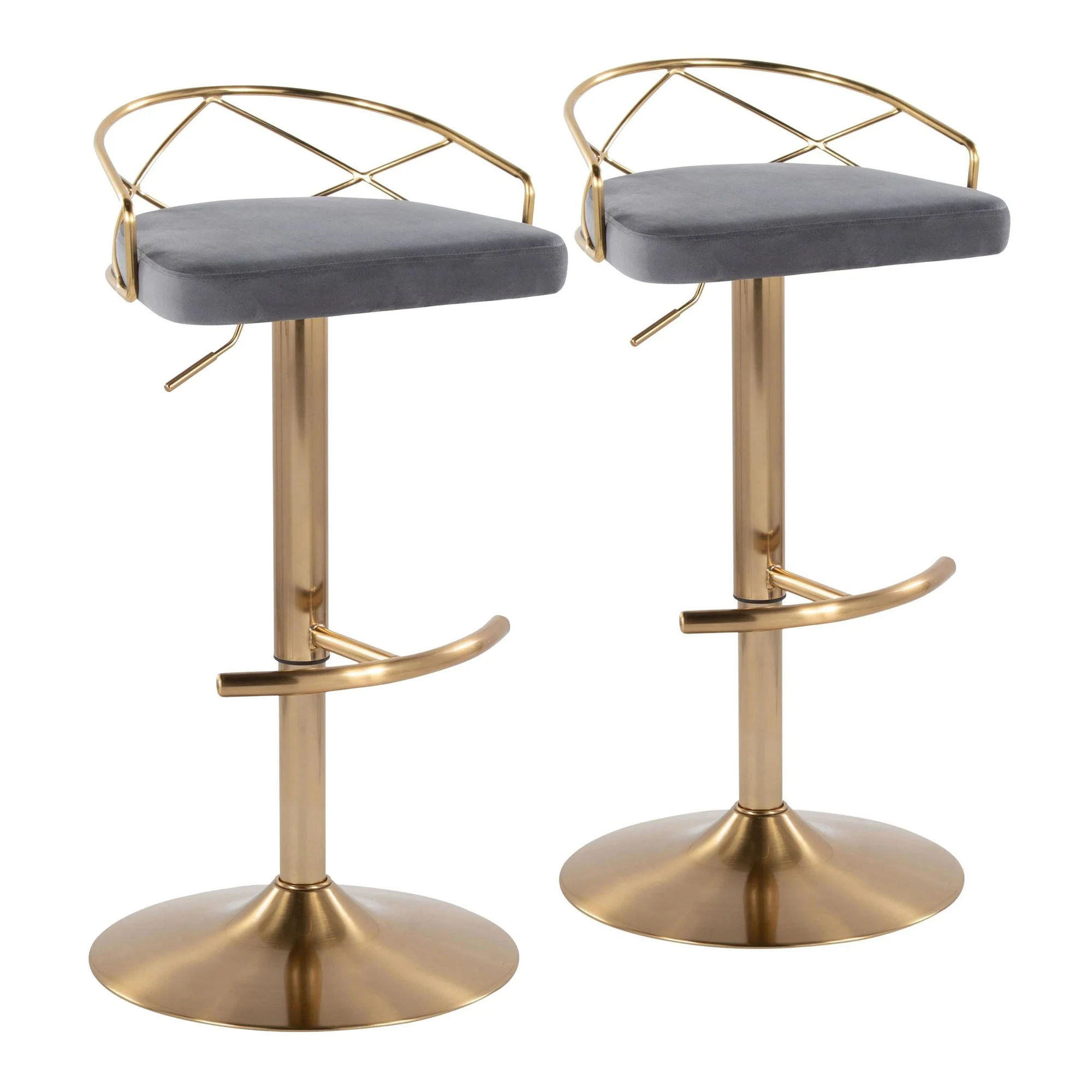 Charlotte Glam Adjustable Barstool - Set of 2 By LumiSource - BS-CHARLOTGLAMV-RNT2 AUBK2 - Image 19