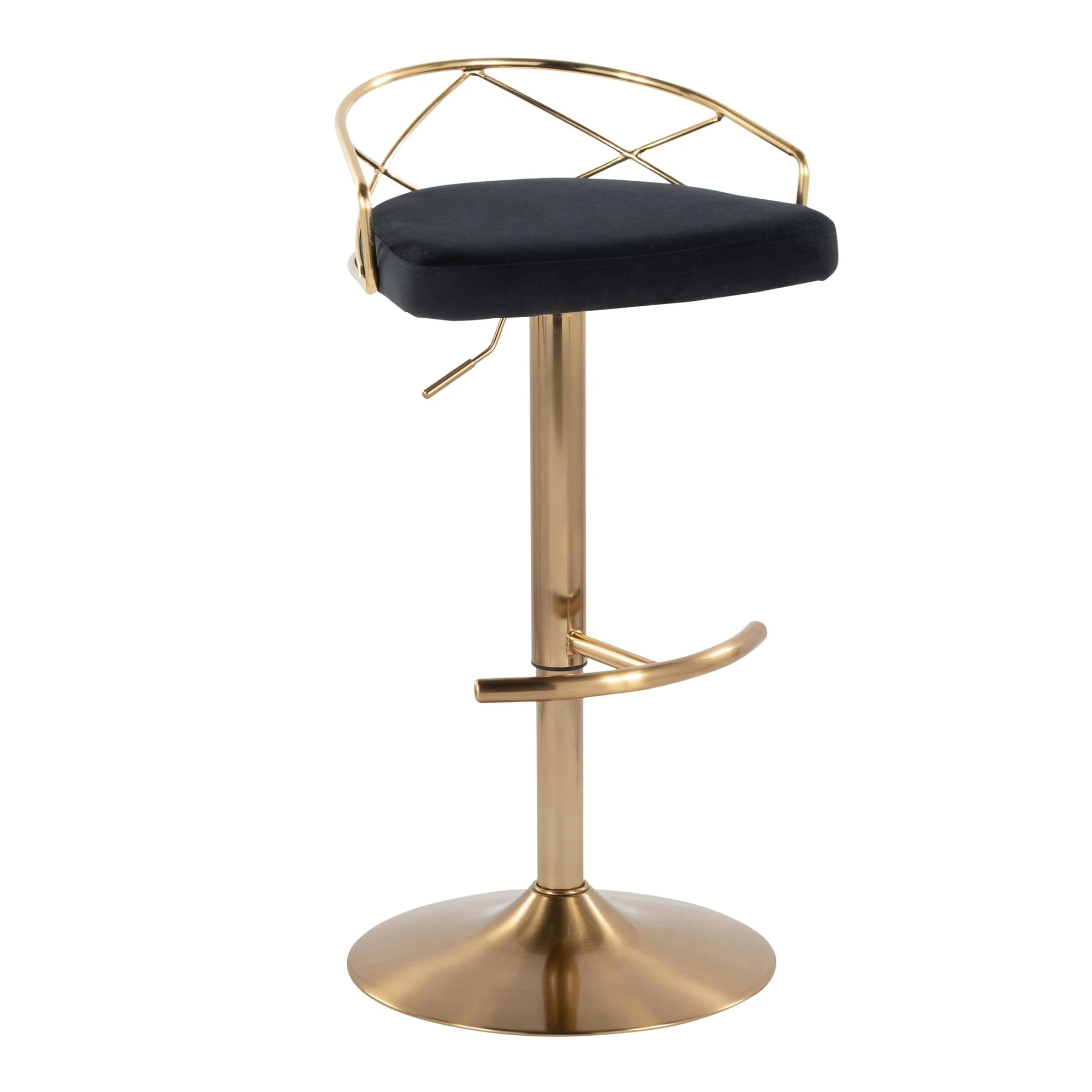 Charlotte Glam Adjustable Barstool - Set of 2 By LumiSource - BS-CHARLOTGLAMV-RNT2 AUBK2 - Image 2
