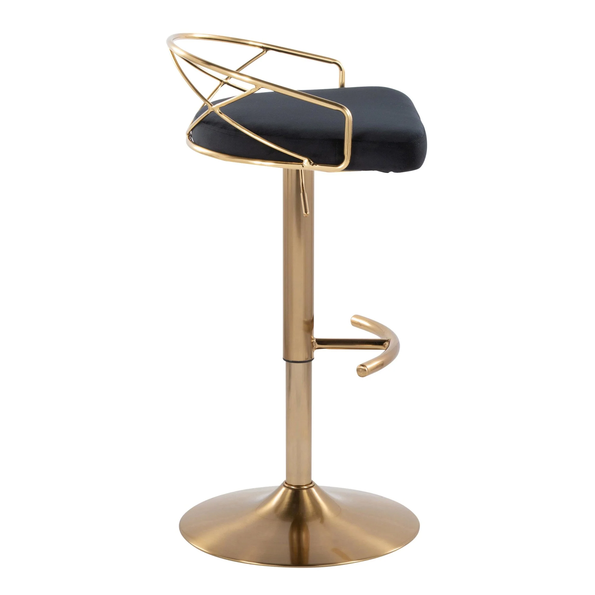Charlotte Glam Adjustable Barstool - Set of 2 By LumiSource - BS-CHARLOTGLAMV-RNT2 AUBK2 - Image 3