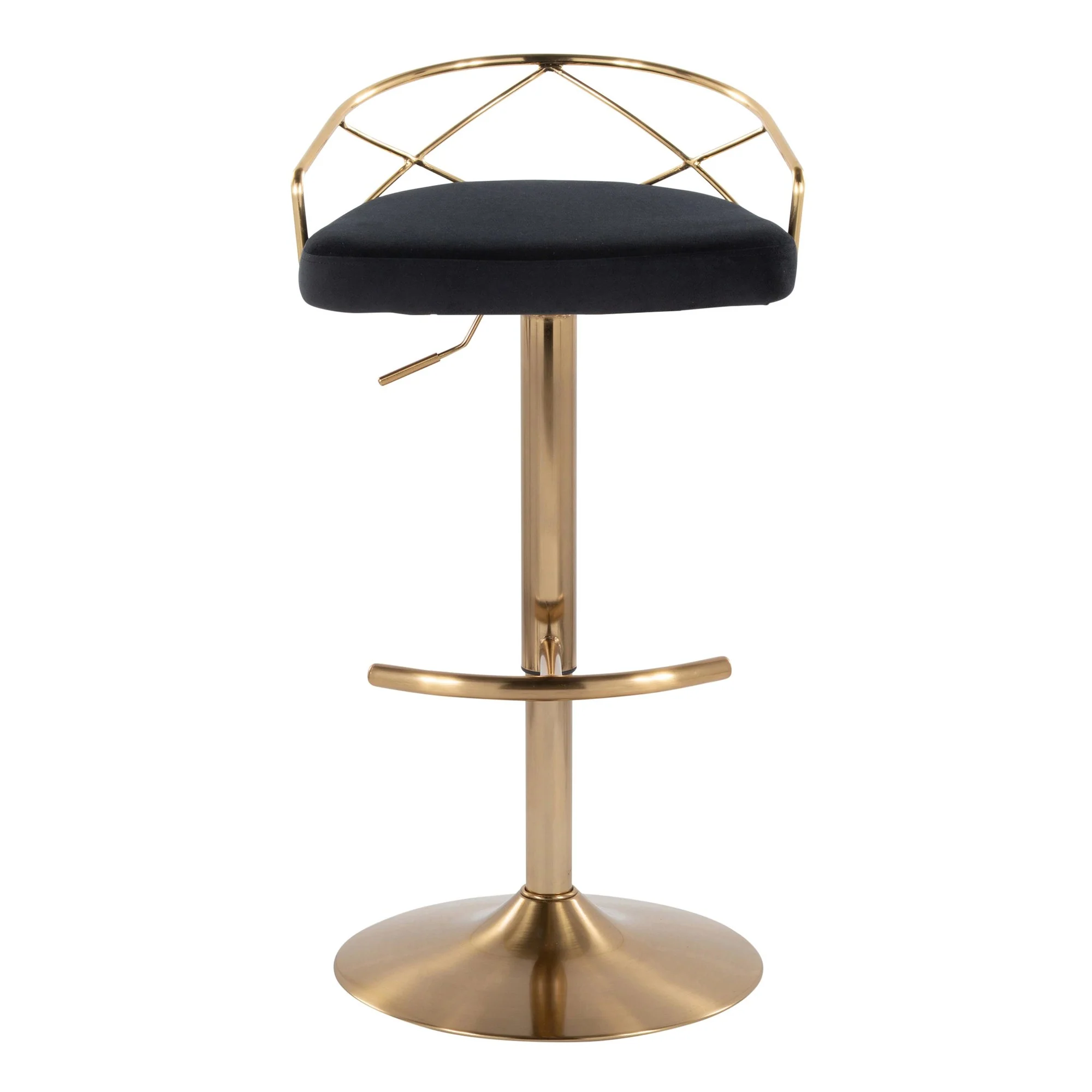 Charlotte Glam Adjustable Barstool - Set of 2 By LumiSource - BS-CHARLOTGLAMV-RNT2 AUBK2 - Image 5