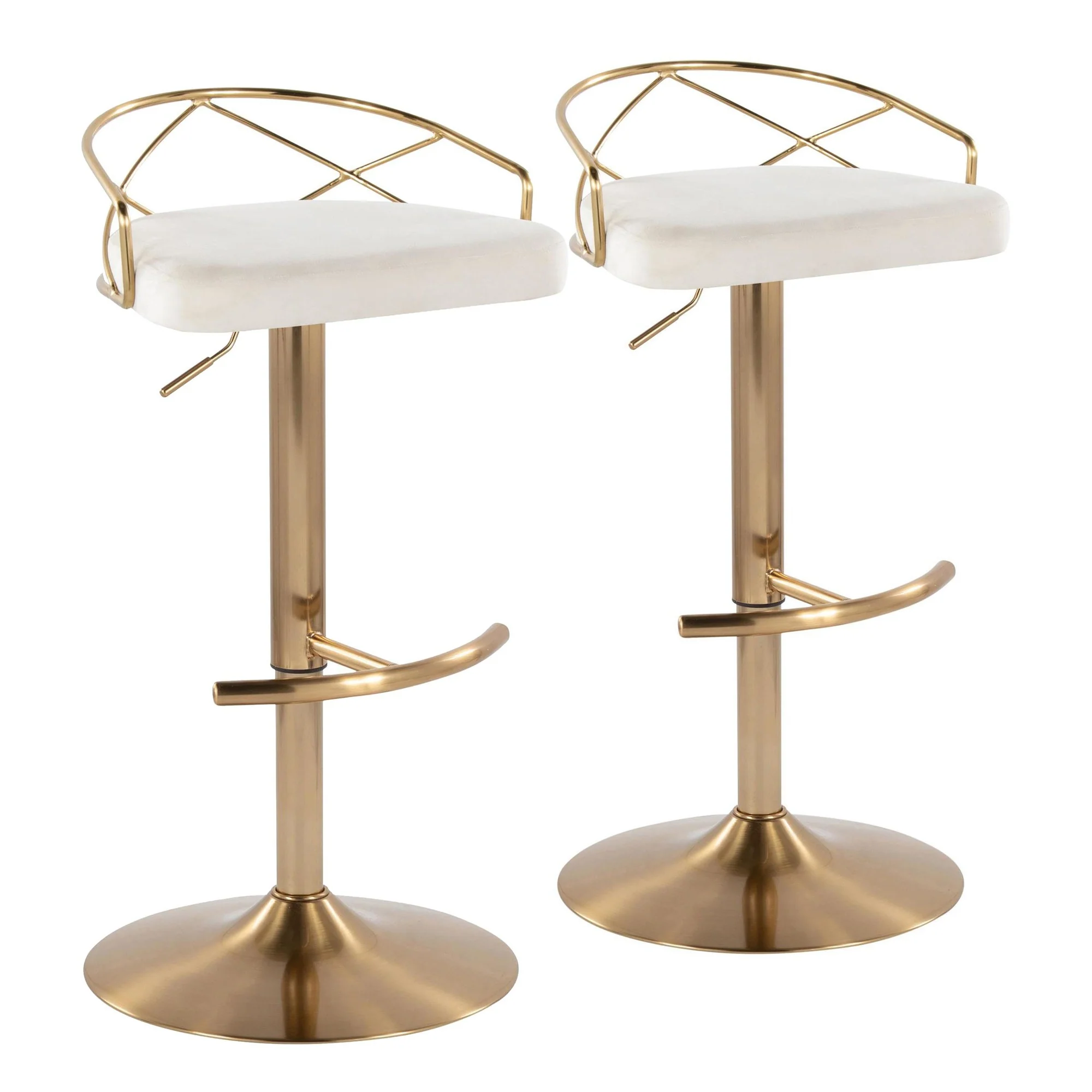 Charlotte Glam Adjustable Barstool - Set of 2 By LumiSource - BS-CHARLOTGLAMV-RNT2 AUBK2 - Image 9