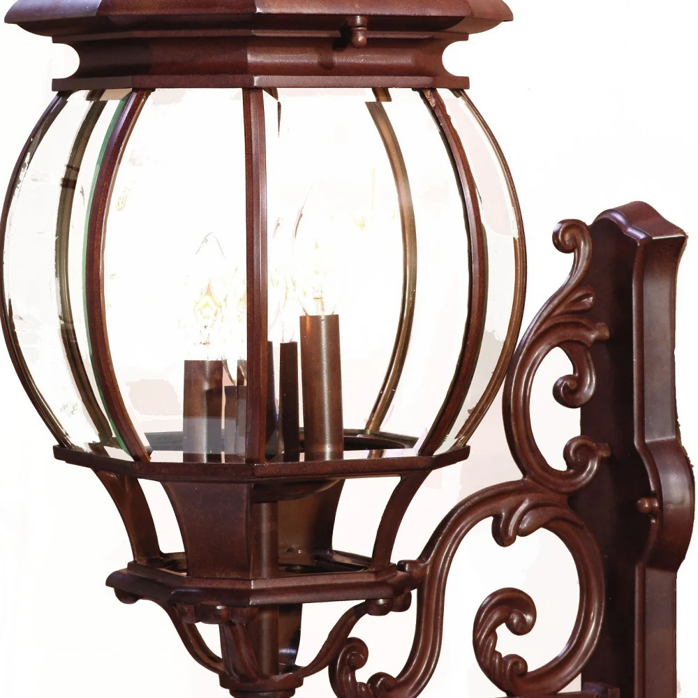 Chateau 4-Light Burled Walnut Wall Light By Homeroots - Image 3