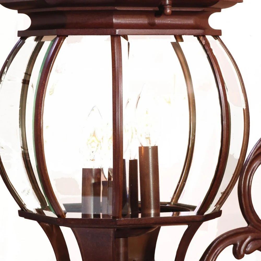 Chateau 4-Light Burled Walnut Wall Light By Homeroots - Image 4