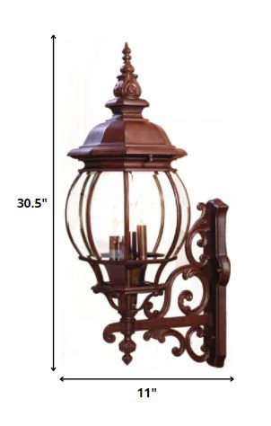 Chateau 4-Light Burled Walnut Wall Light By Homeroots - Image 5